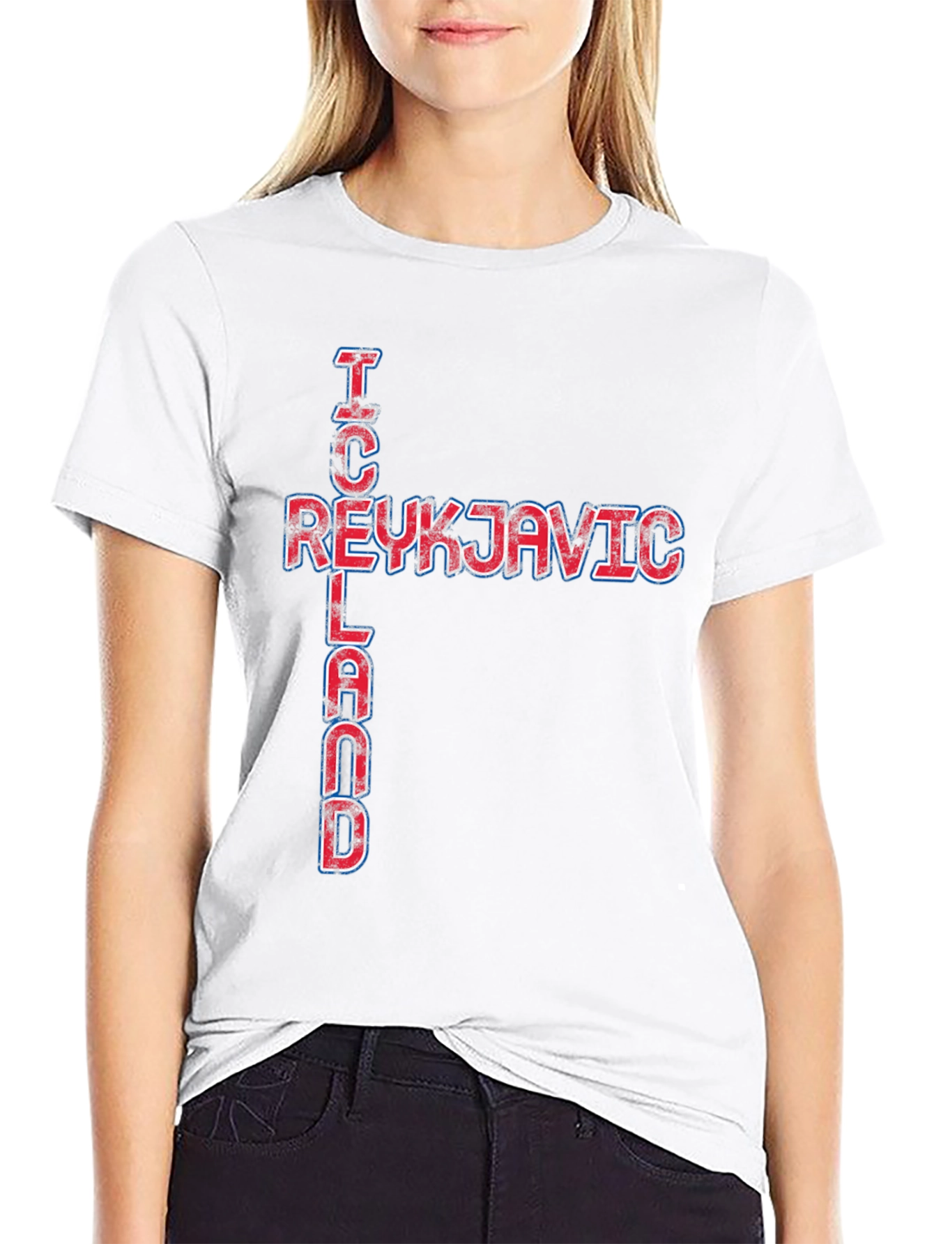 Reykjavik Iceland Graphic Tee - Black Cotton T-Shirt