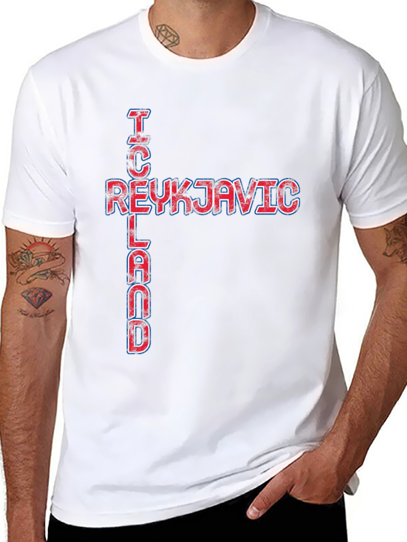 Reykjavik Iceland Graphic Tee - Black Cotton T-Shirt