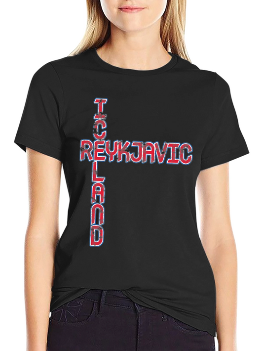 Reykjavik Iceland Graphic Tee - Black Cotton T-Shirt