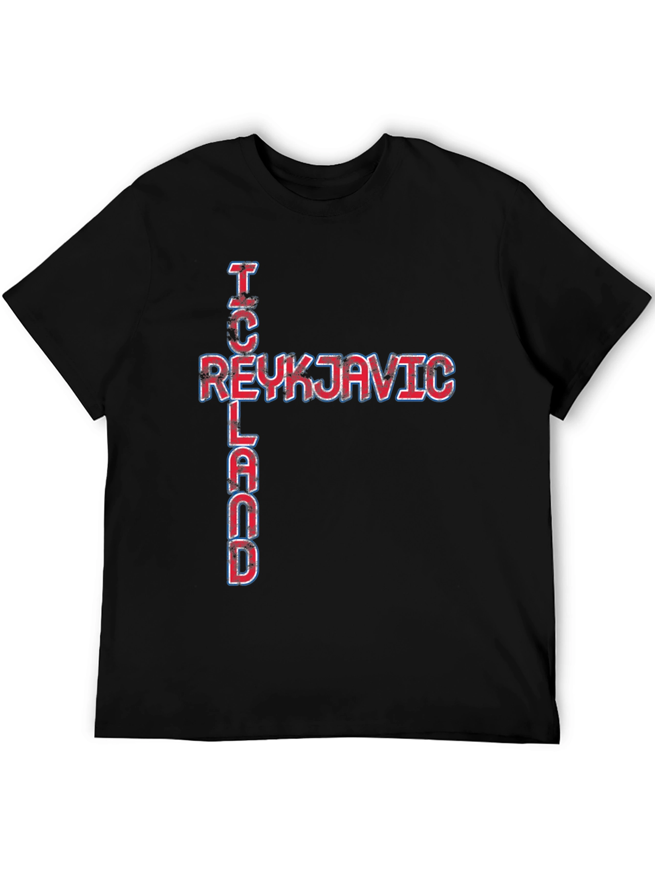 Reykjavik Iceland Graphic Tee - Black Cotton T-Shirt