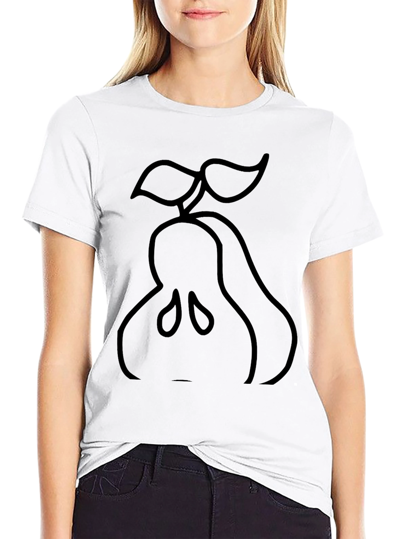 Black Pear Graphic Tee - Stylish Casual Wear