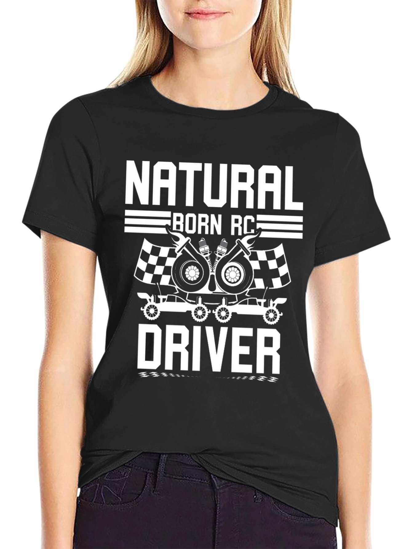 Natural Born RC Driver Black Graphic Tee