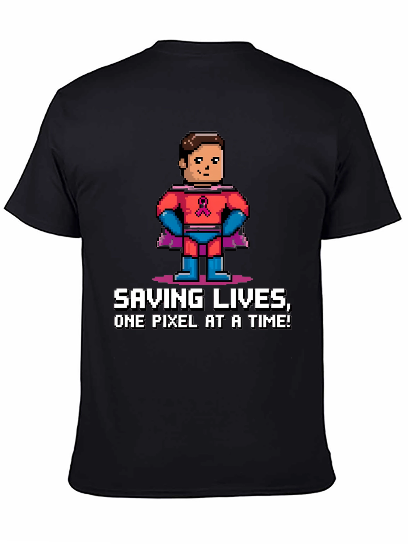 Saving Lives Pixel Hero Graphic Tee