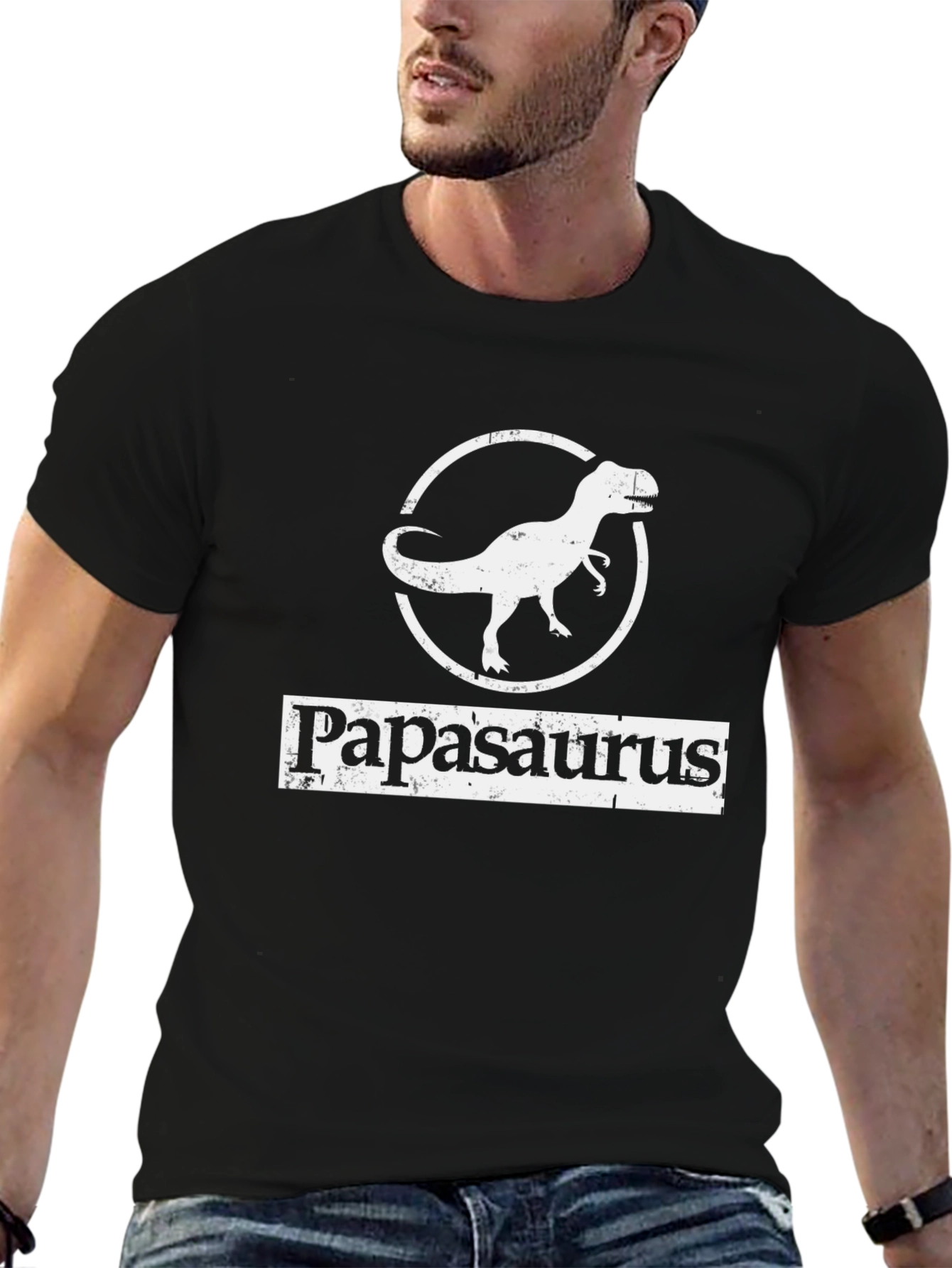 Papasaurus Rex Graphic T-Shirt - Dad Dinosaur Tee