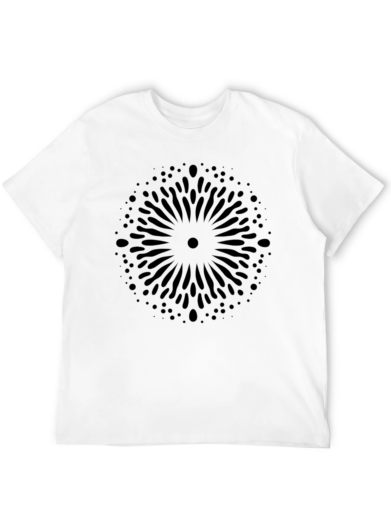 Stylish Black Graphic Tee - Abstract Burst Design