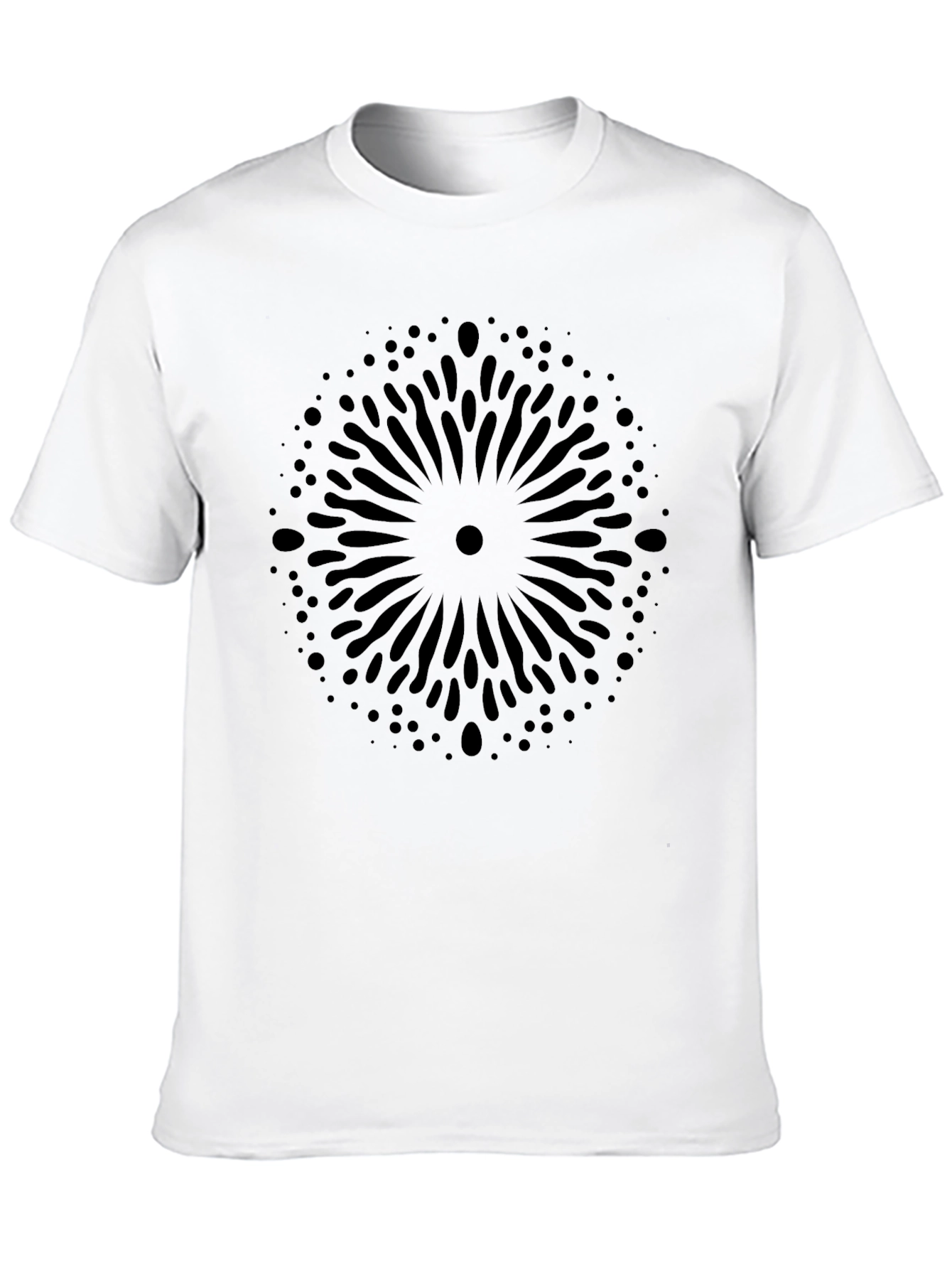 Stylish Black Graphic Tee - Abstract Burst Design