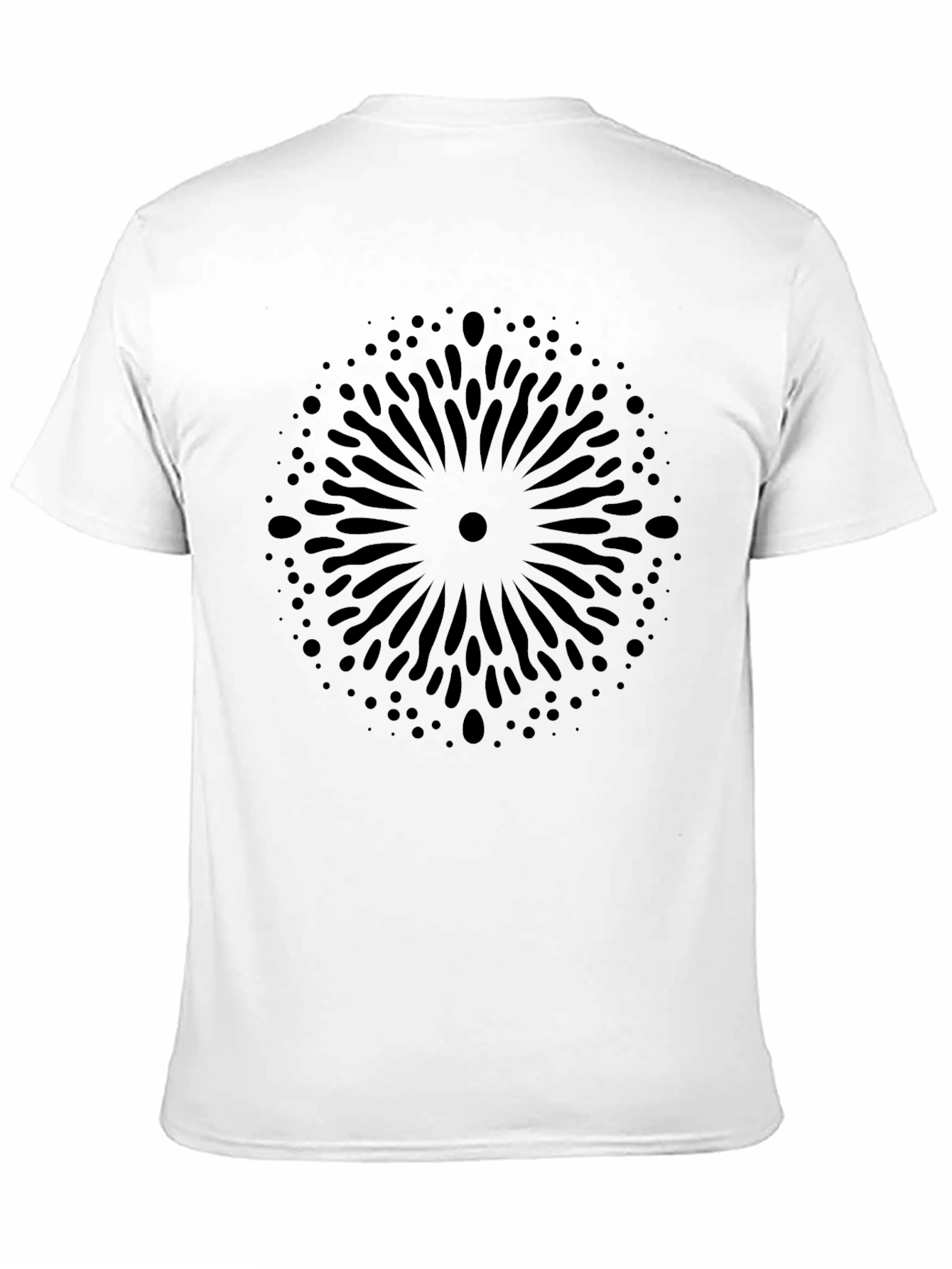 Stylish Black Graphic Tee - Abstract Burst Design