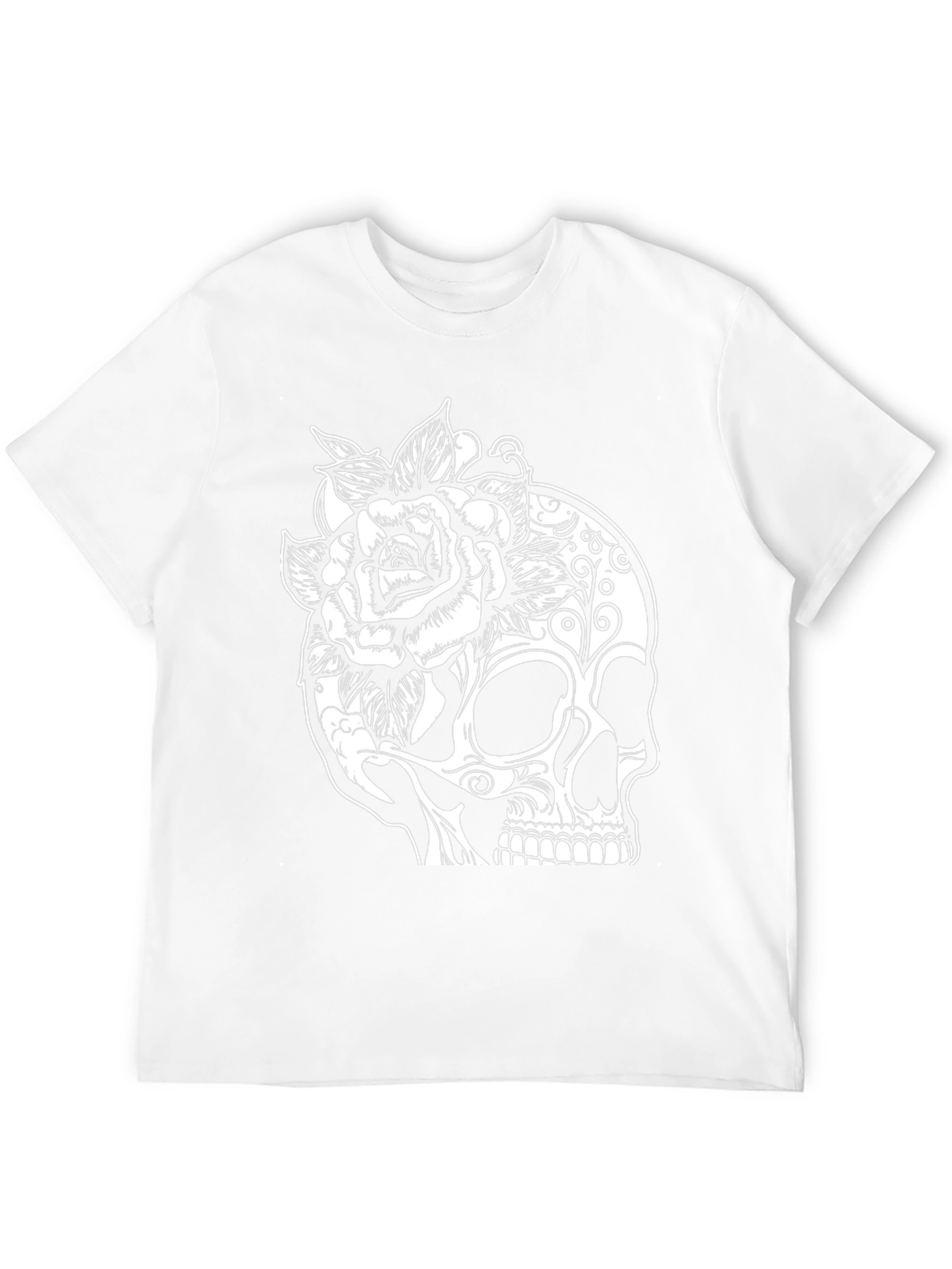 Skull & Rose Graphic Tee - Mens Black T-Shirt