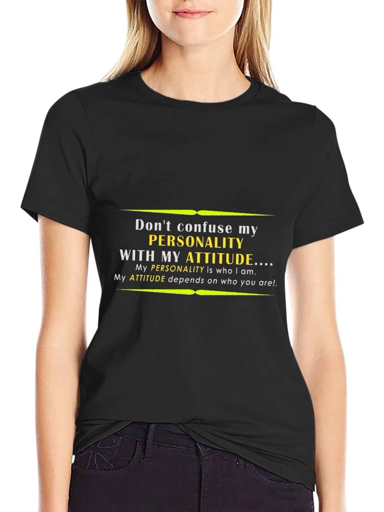 Personality Attitude Graphic Tee - Unisex Black T-Shirt
