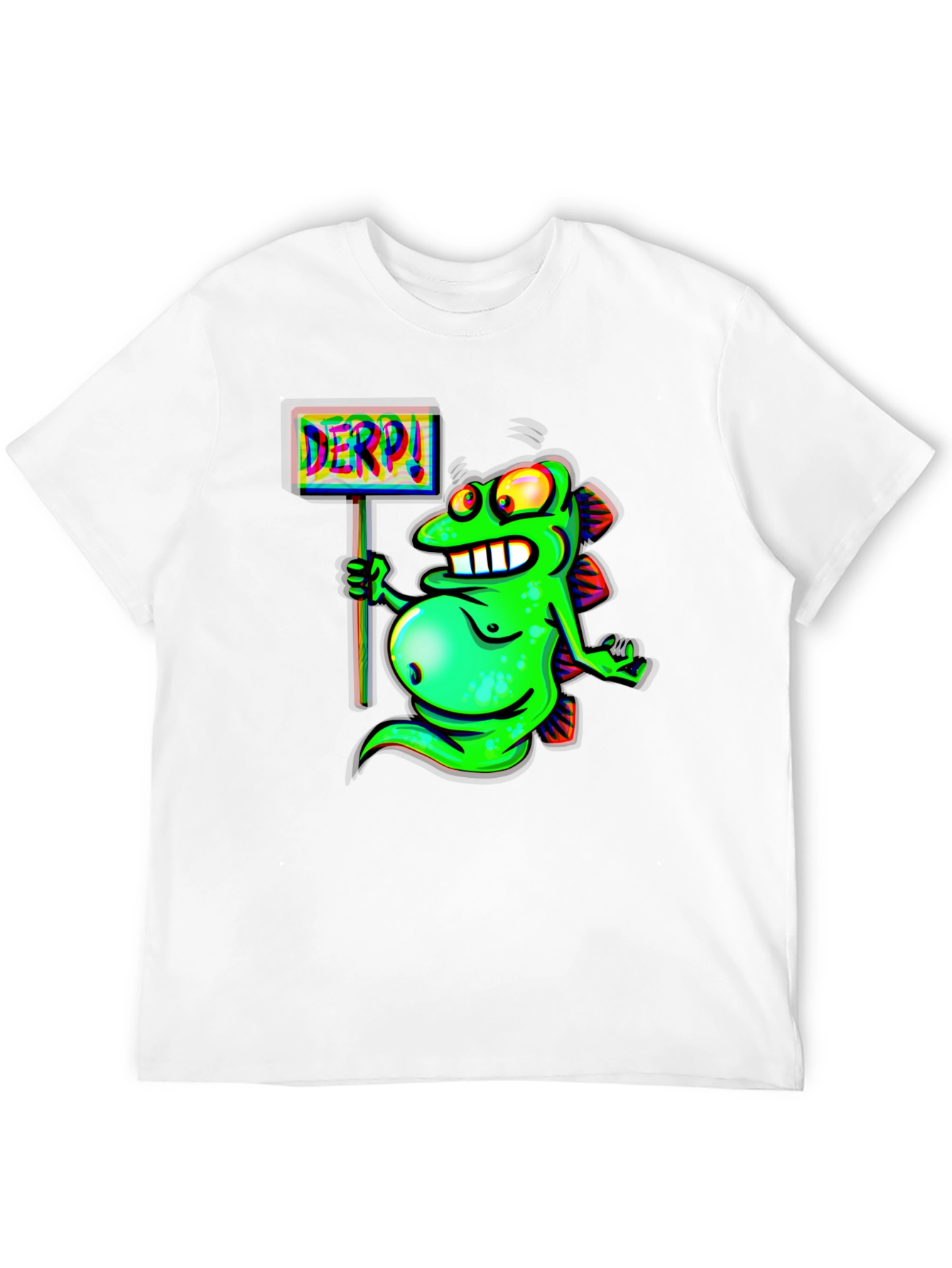 Derpy Fish Graphic Black T-Shirt