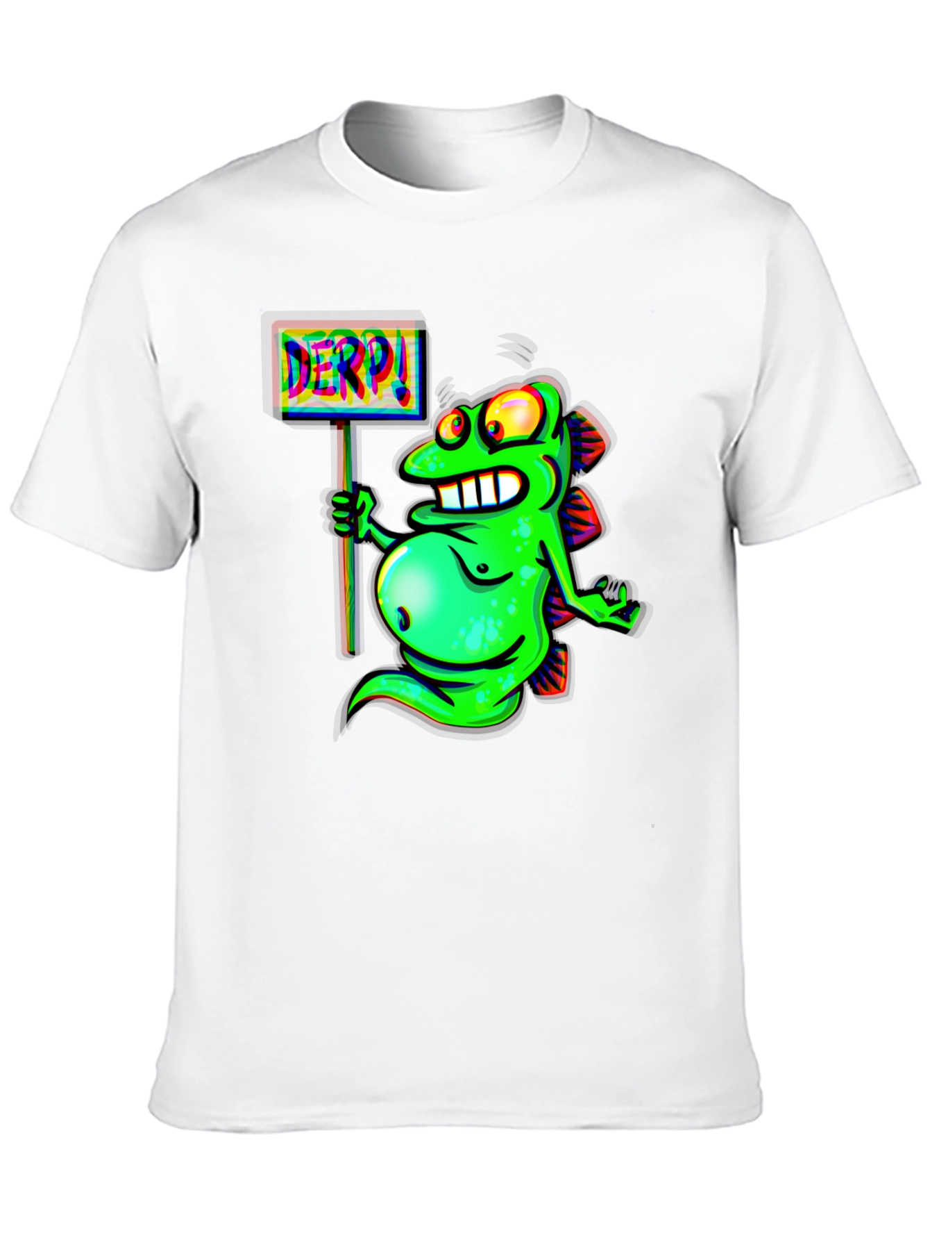 Derpy Fish Graphic Black T-Shirt