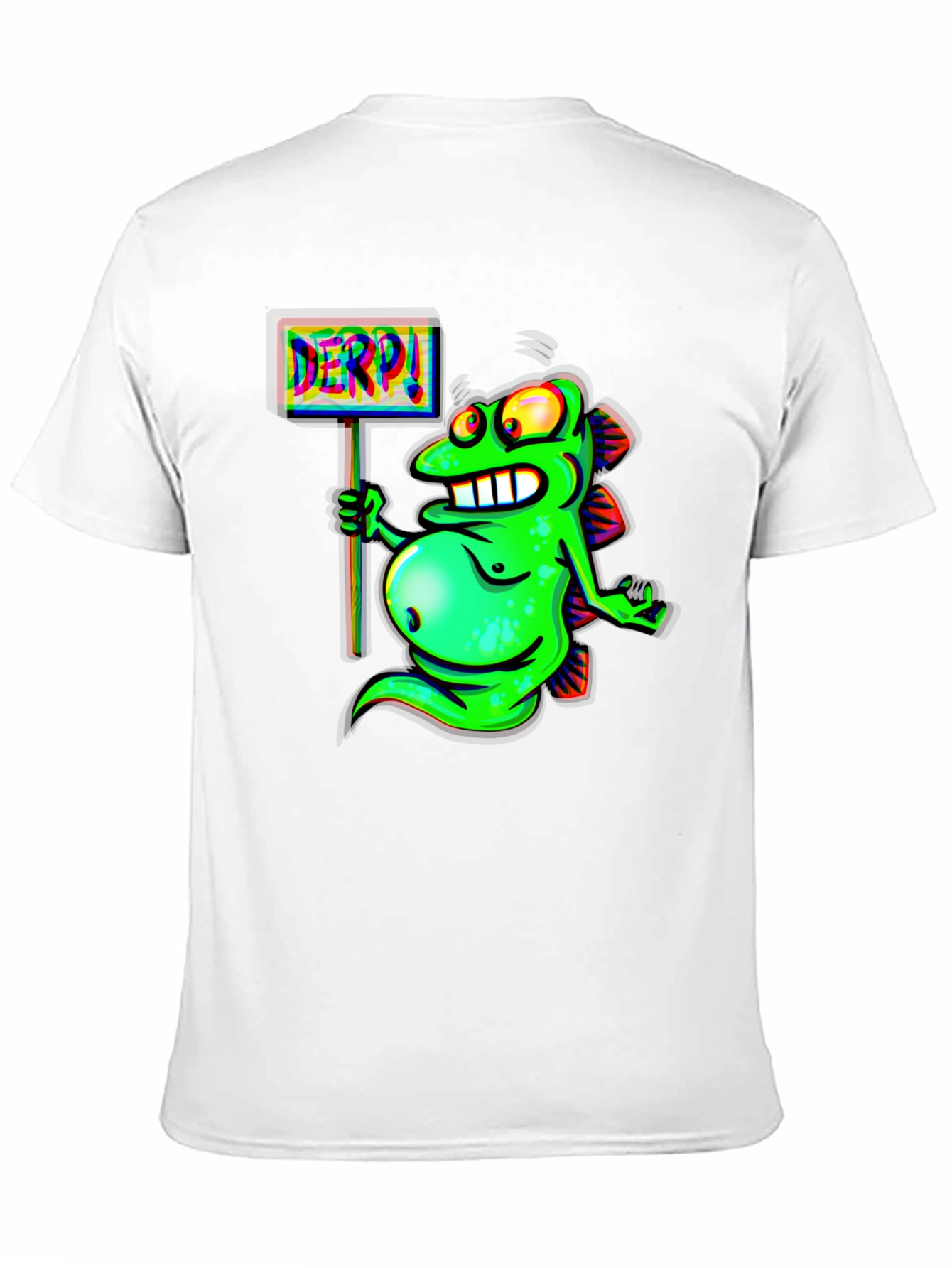 Derpy Fish Graphic Black T-Shirt