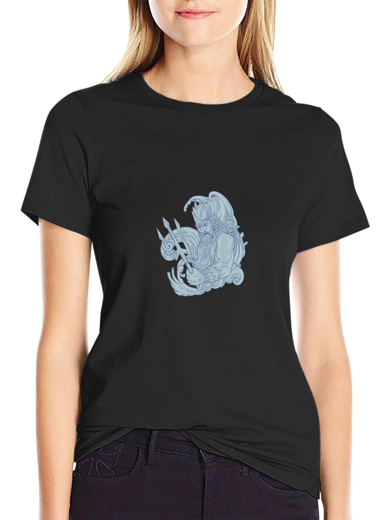 Poseidon Graphic Black Tee