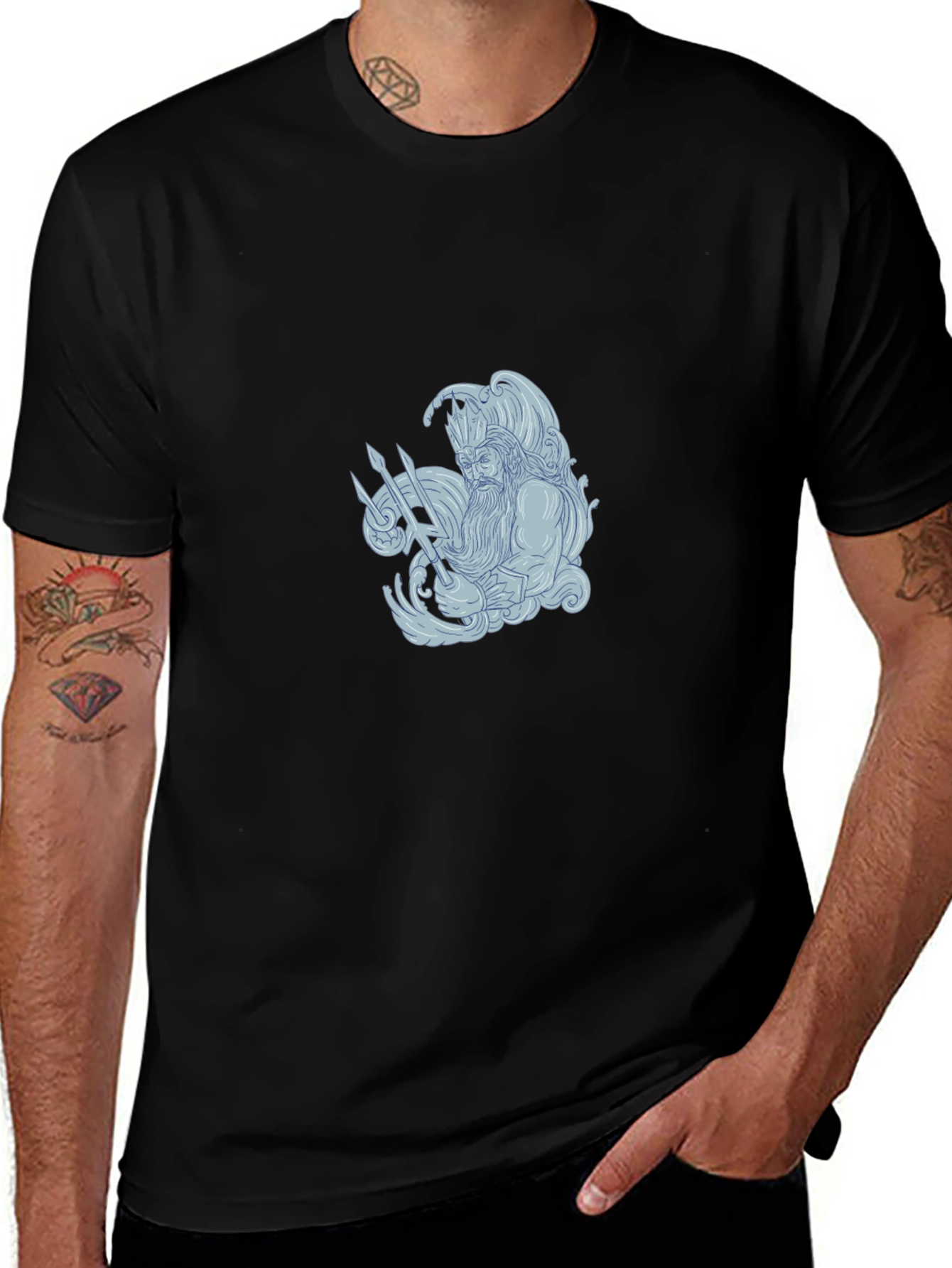 Poseidon Graphic Black Tee