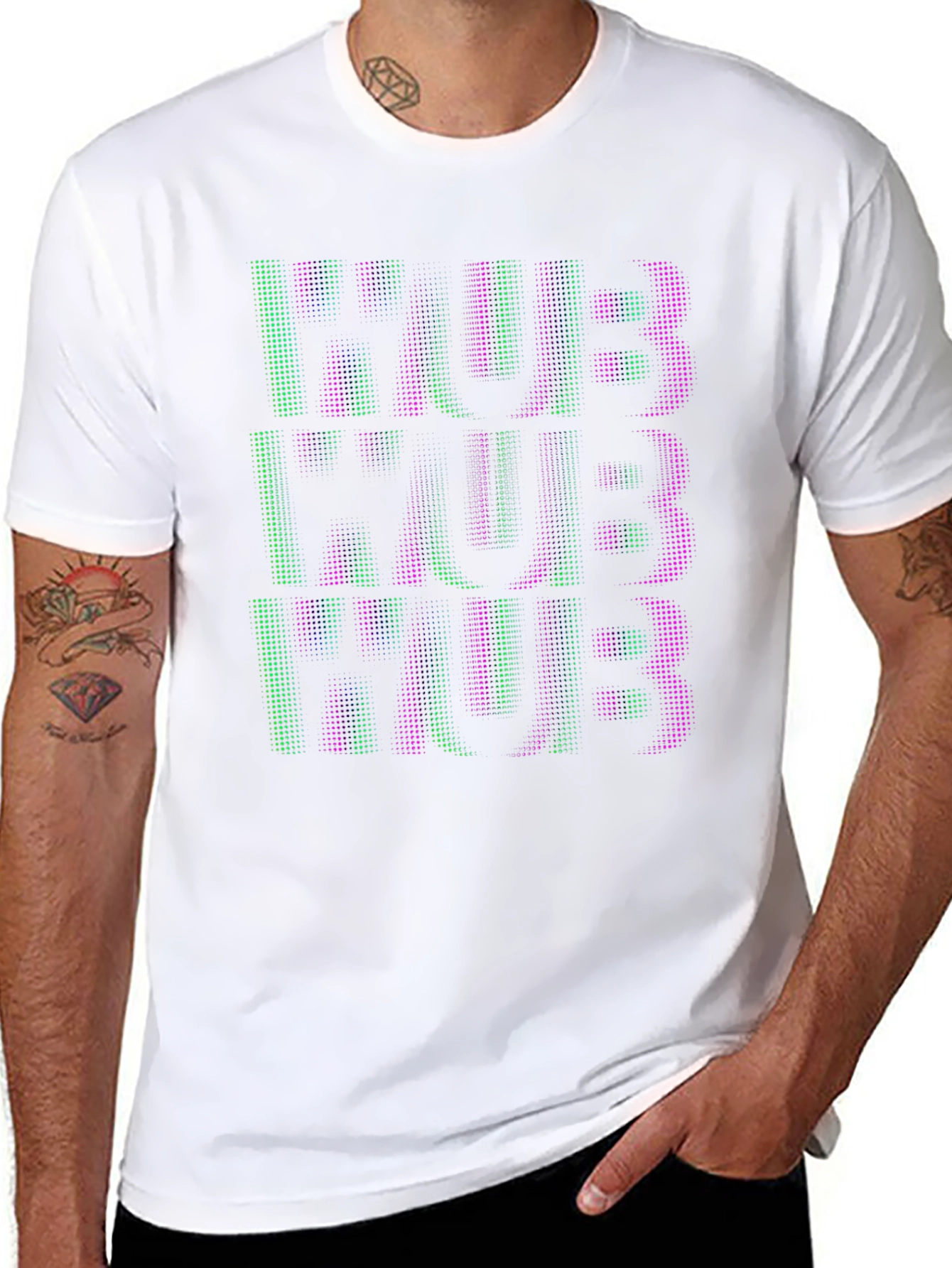 HUB Text Graphic T-Shirt - Unique Design Tee
