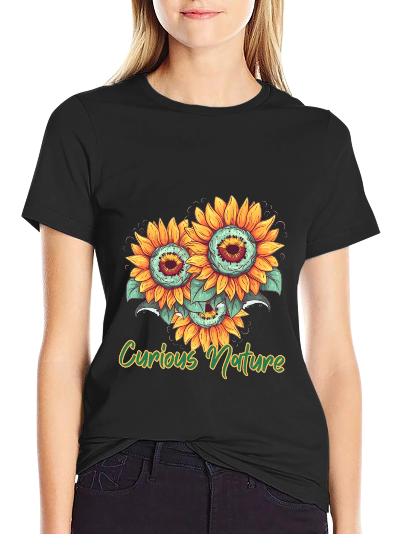 Curious Nature Sunflower Graphic T-Shirt