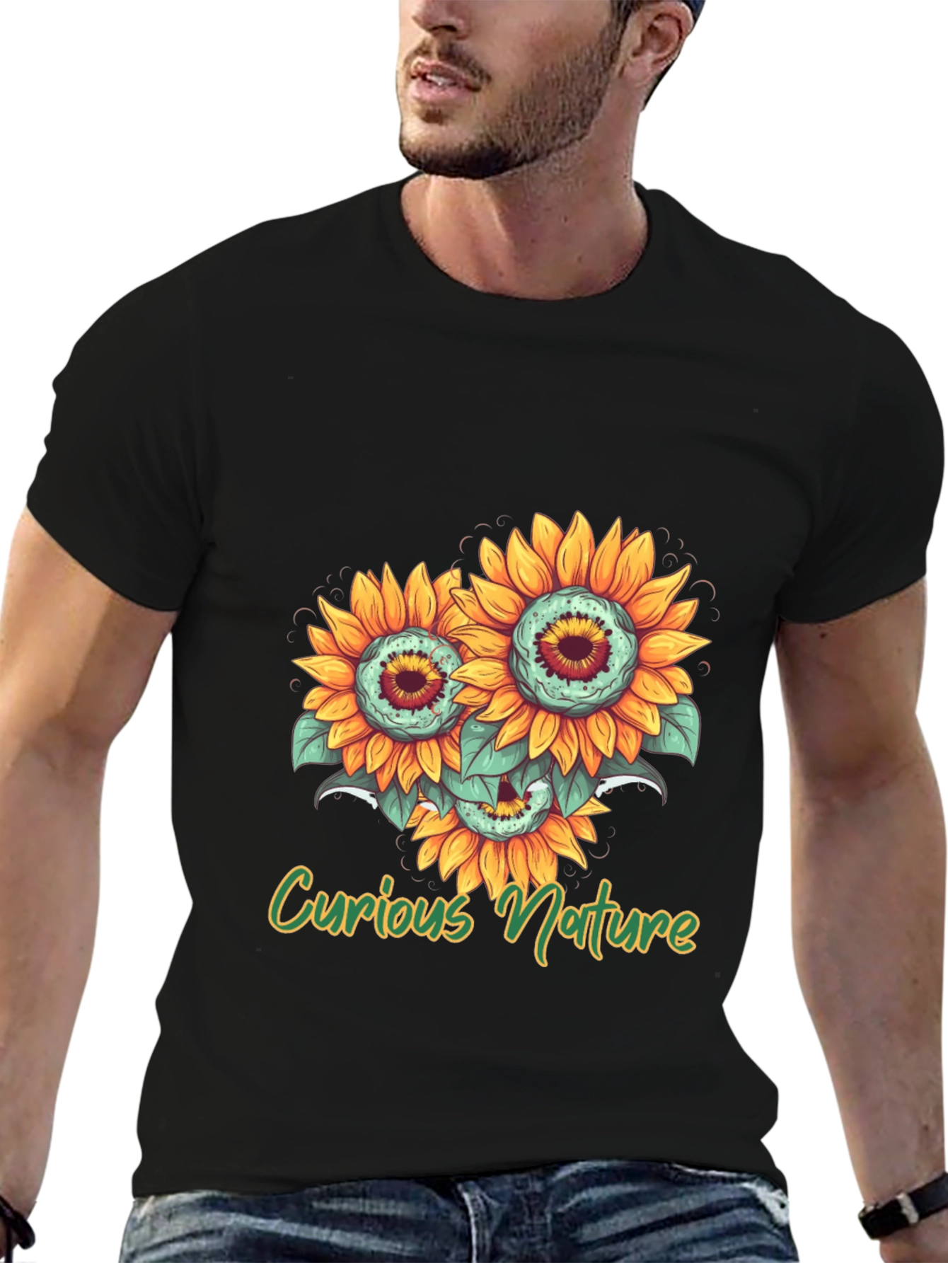 Curious Nature Sunflower Graphic T-Shirt