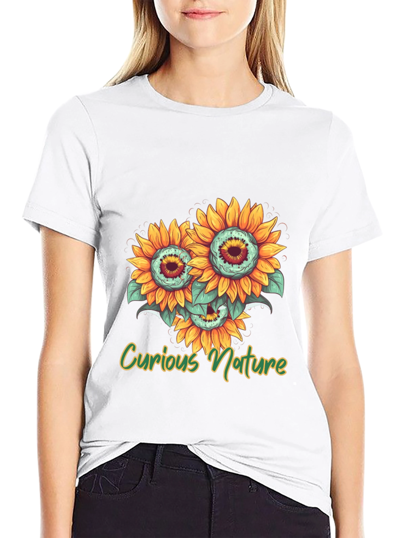 Curious Nature Sunflower Graphic T-Shirt