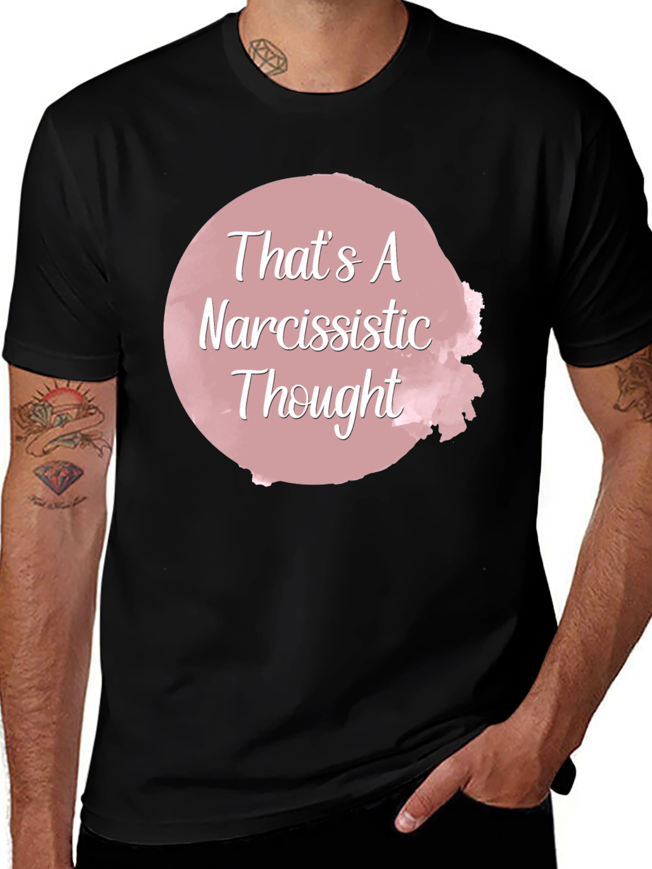 Narcissistic Thought Graphic Tee - Unisex Black T-Shirt