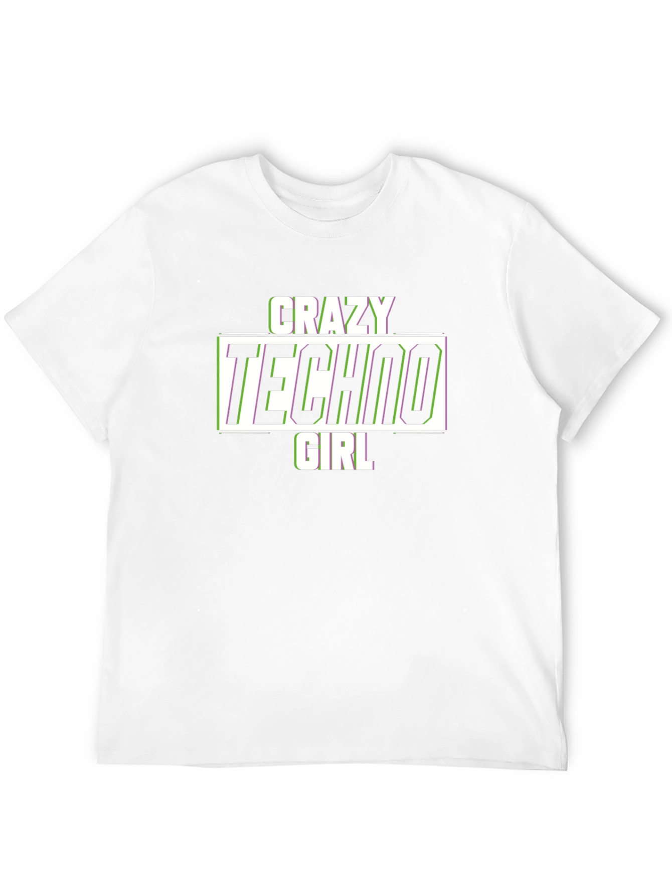 Crazy Techno Girl T-Shirt - Glitch Text Design