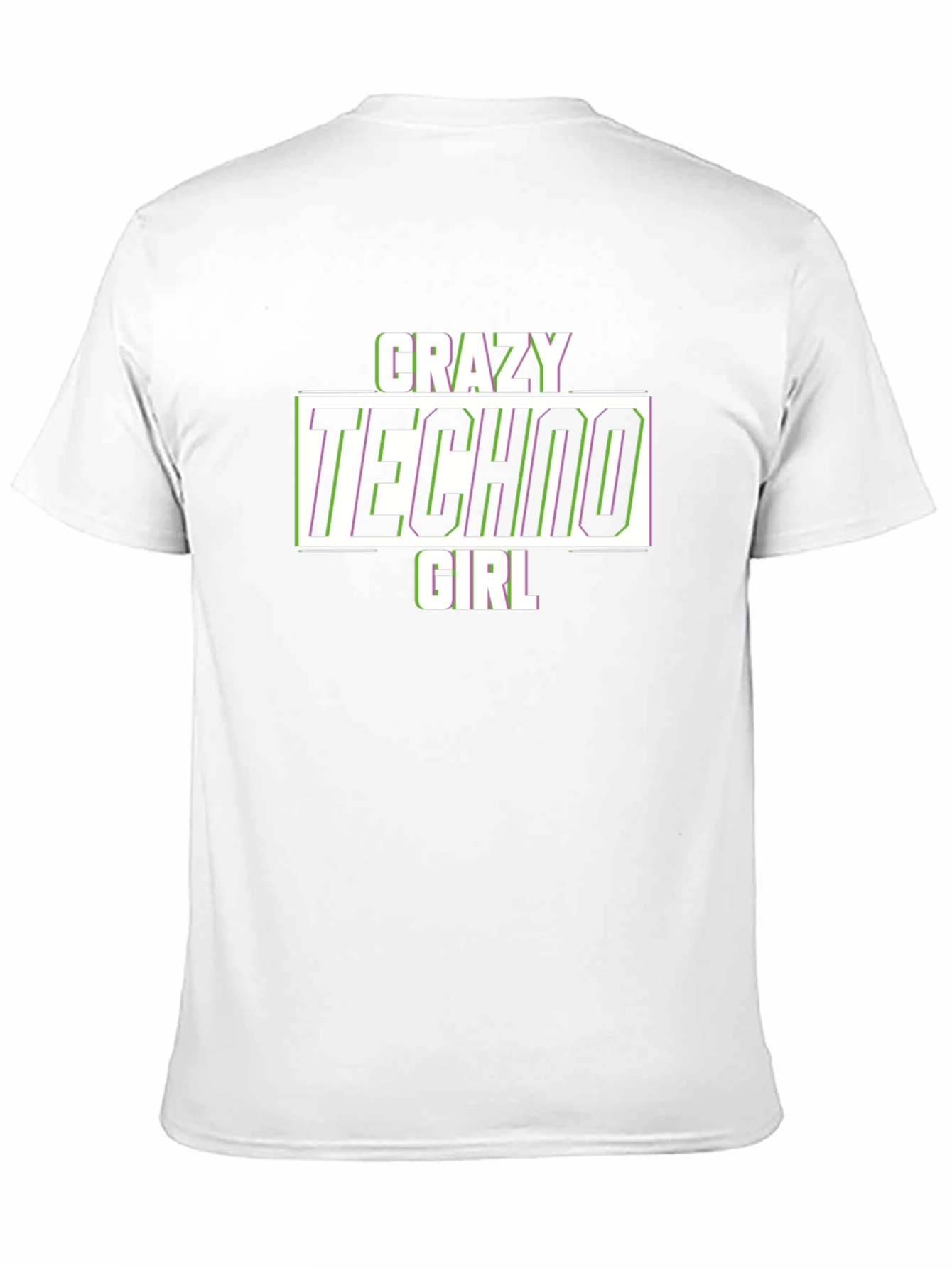 Crazy Techno Girl T-Shirt - Glitch Text Design