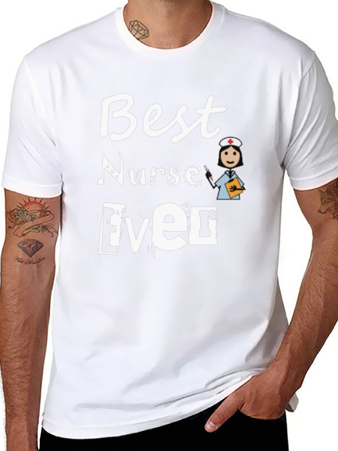 Best Nurse Ever T-Shirt - Black Crew Neck