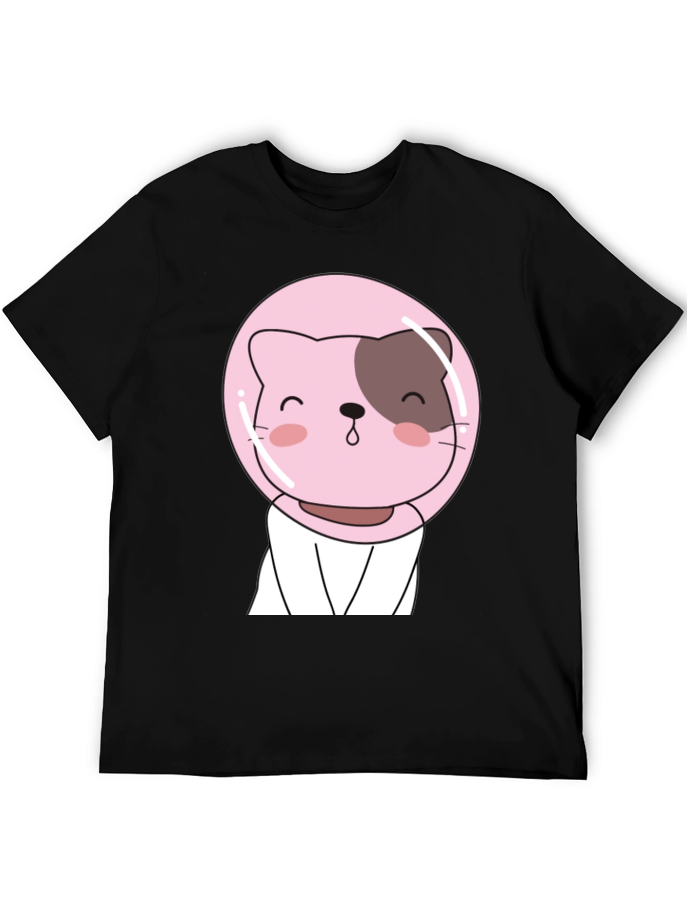 Cute Astronaut Cat T-Shirt - Black Graphic Tee