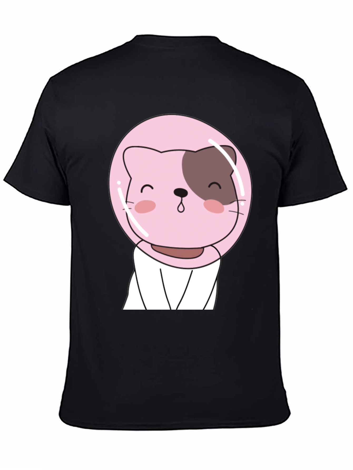 Cute Astronaut Cat T-Shirt - Black Graphic Tee