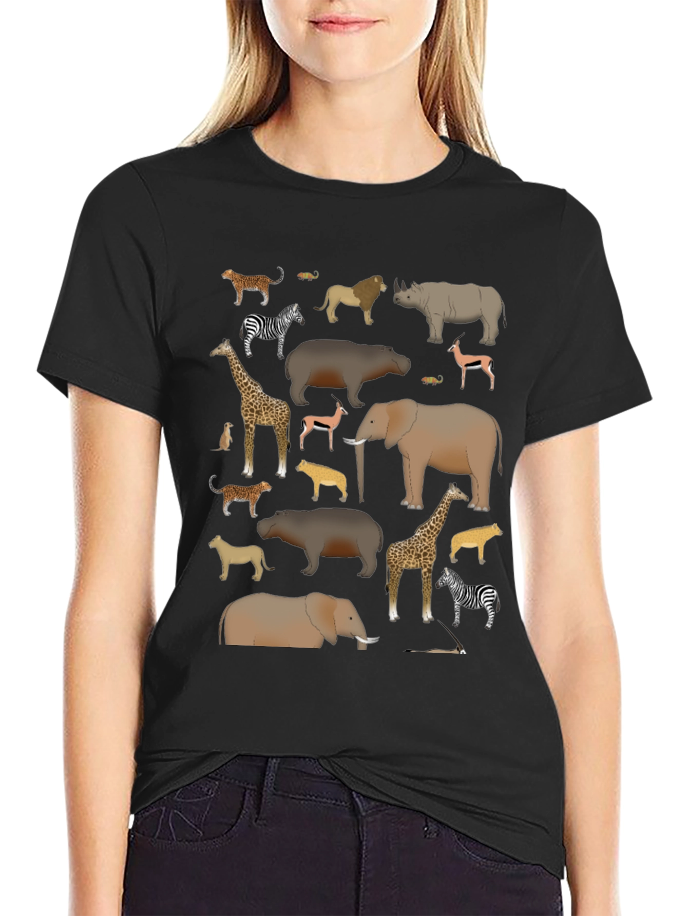 Safari Animals Graphic Print Mens T-Shirt