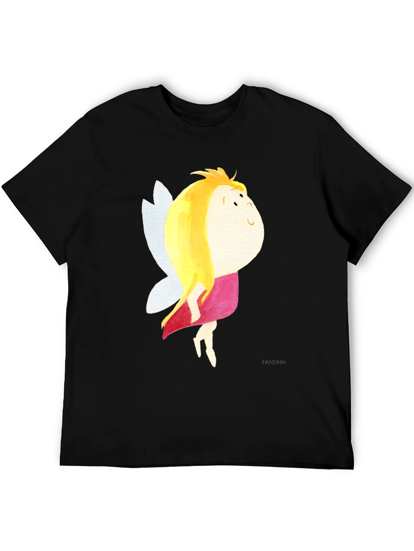 Cute Fairy Graphic Black T-Shirt