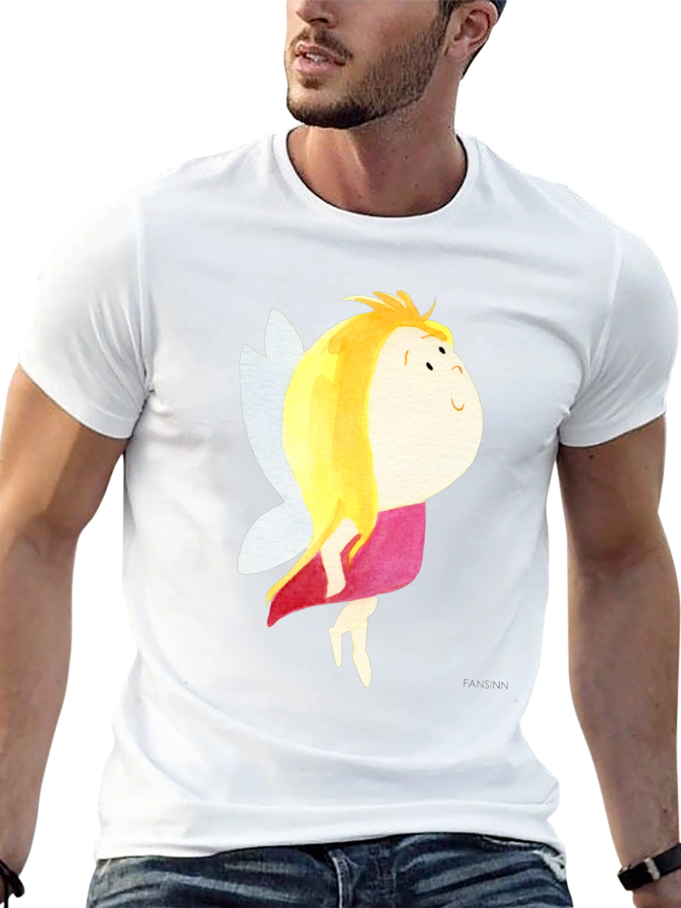 Cute Fairy Graphic Black T-Shirt