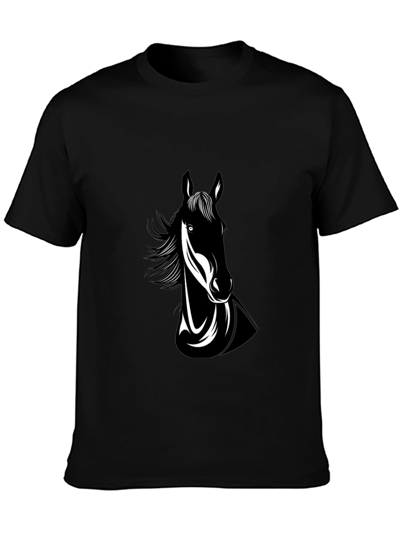Black Horse Graphic Tee - Mens Crew Neck