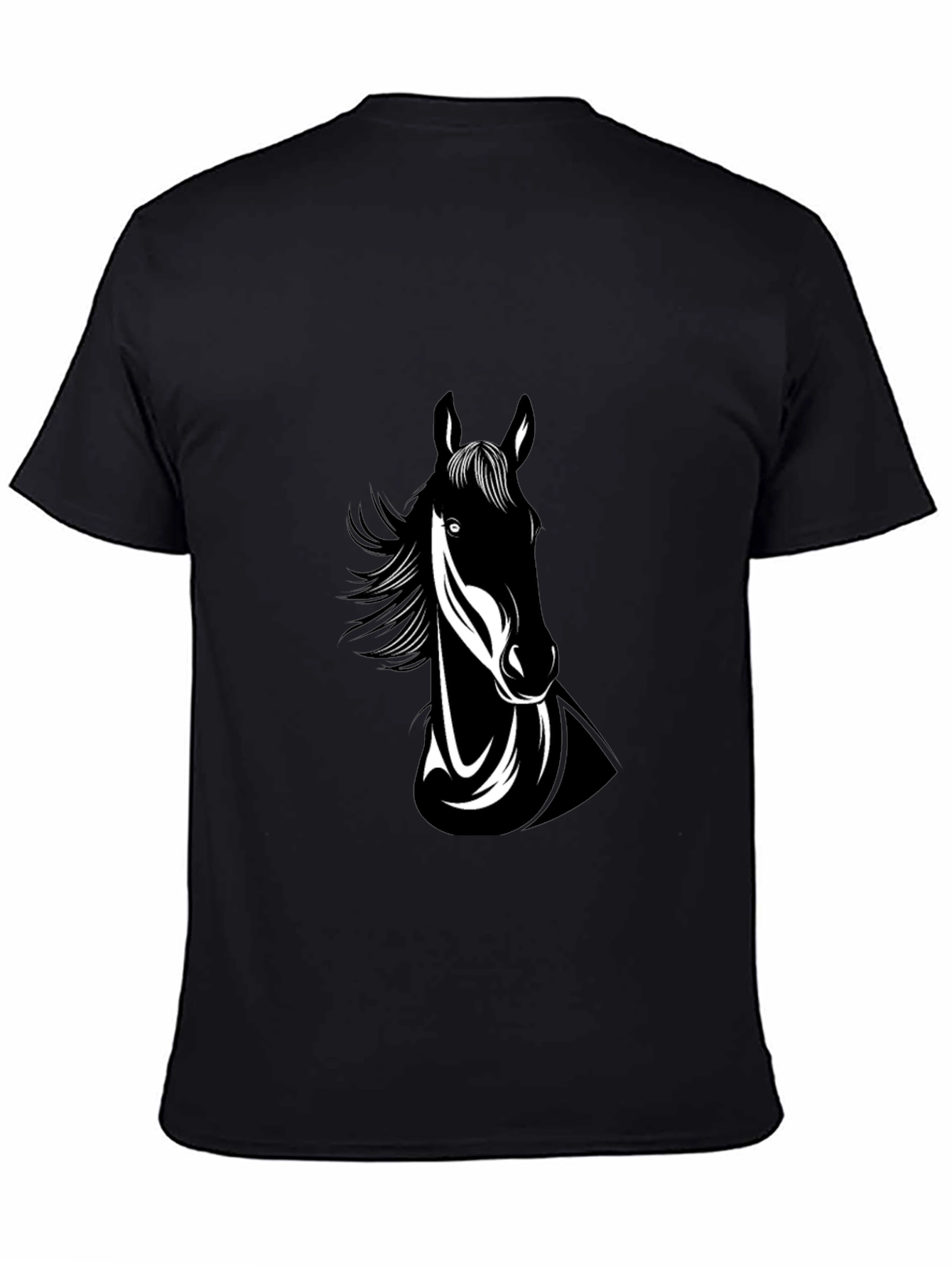 Black Horse Graphic Tee - Mens Crew Neck