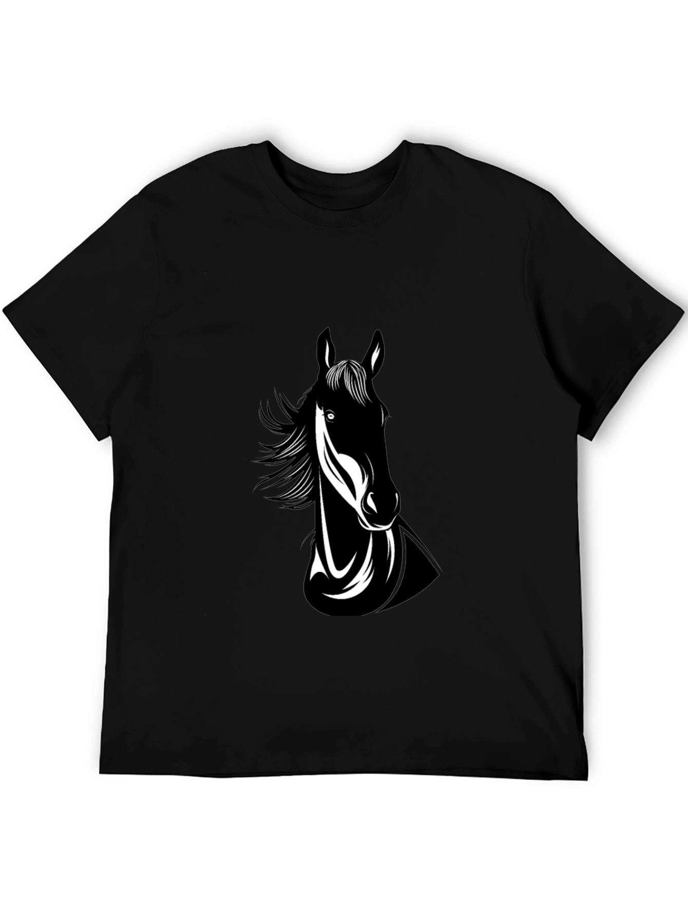 Black Horse Graphic Tee - Mens Crew Neck