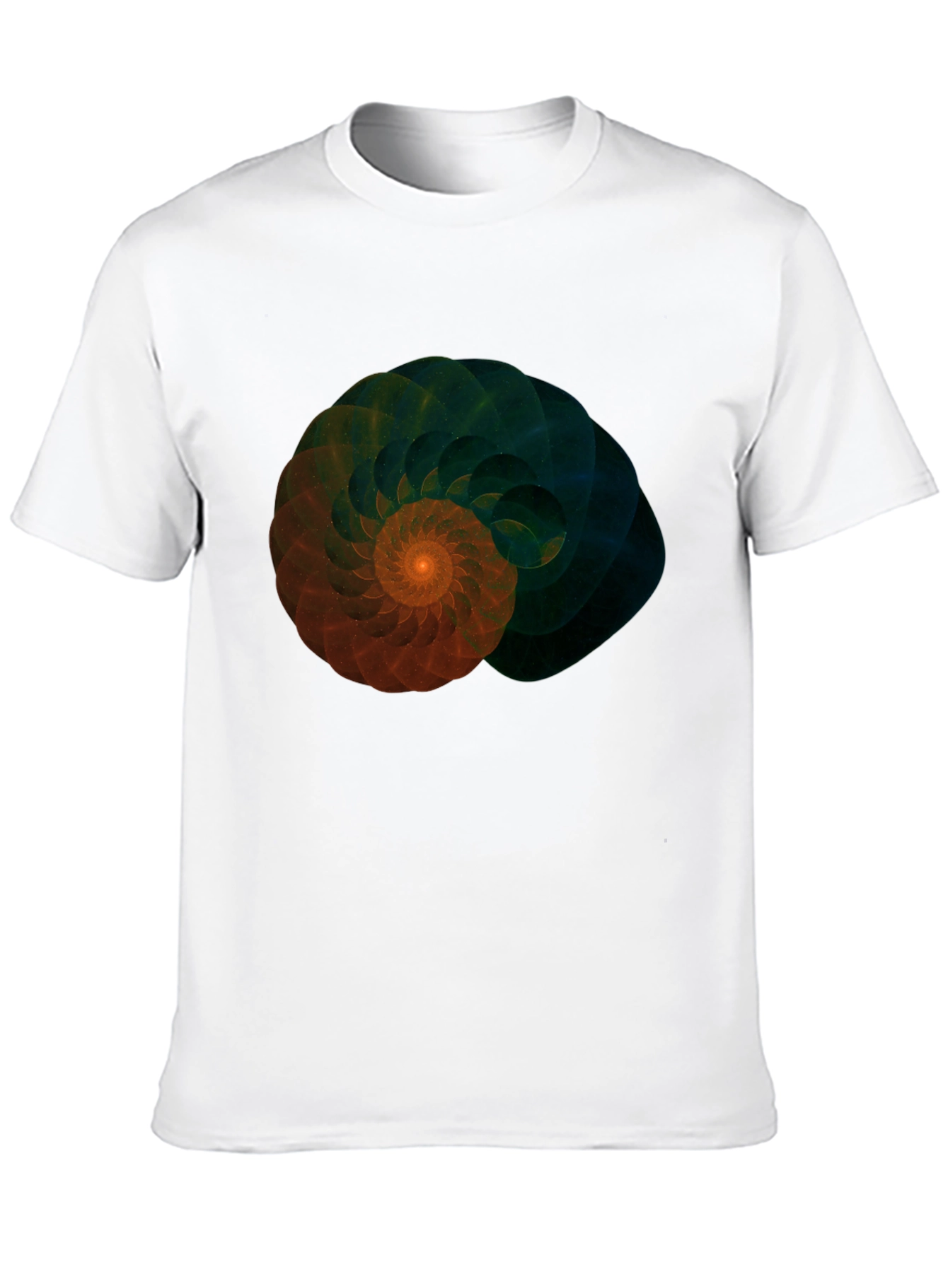 Fractal Spiral Graphic Tee - Stylish Mens Black T-Shirt