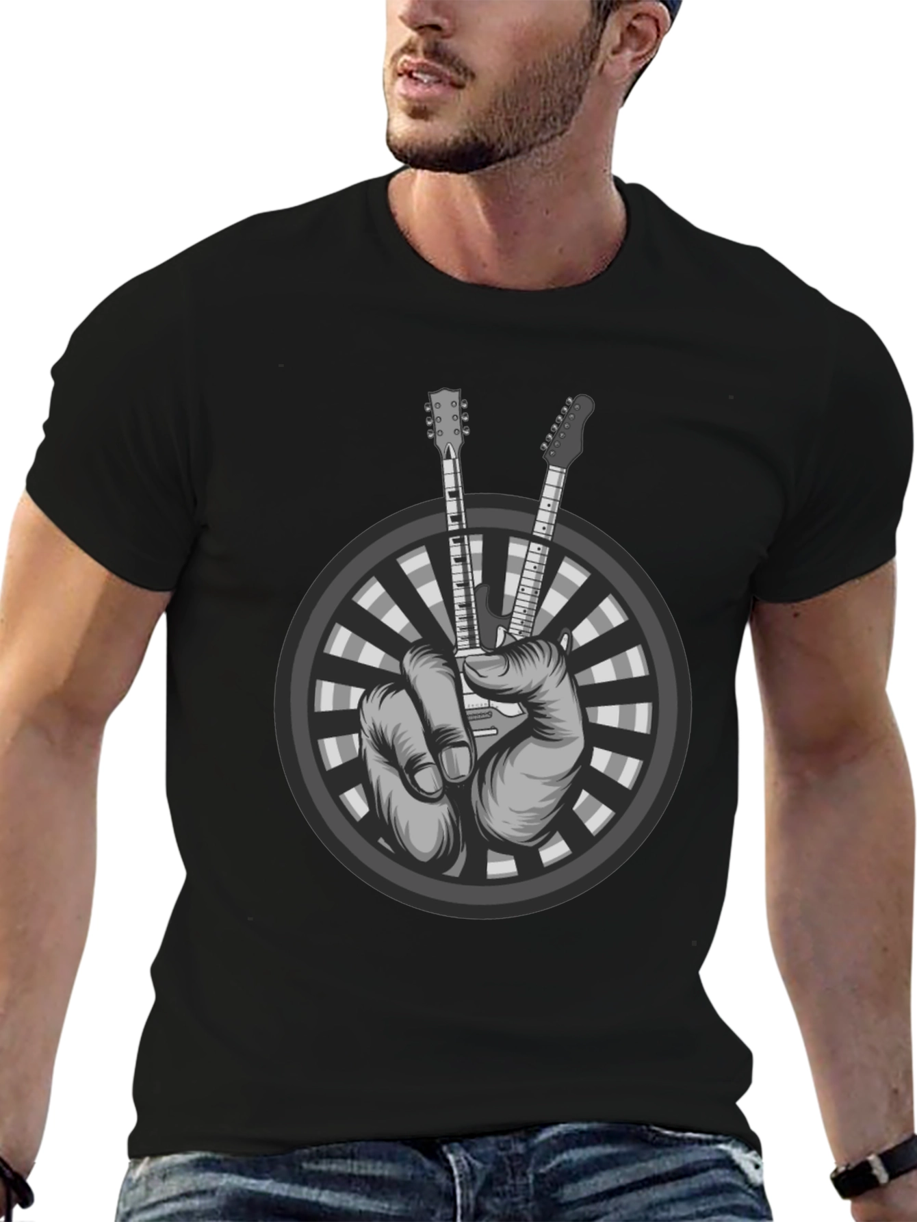 Rock On Guitar Hand Gesture T-Shirt