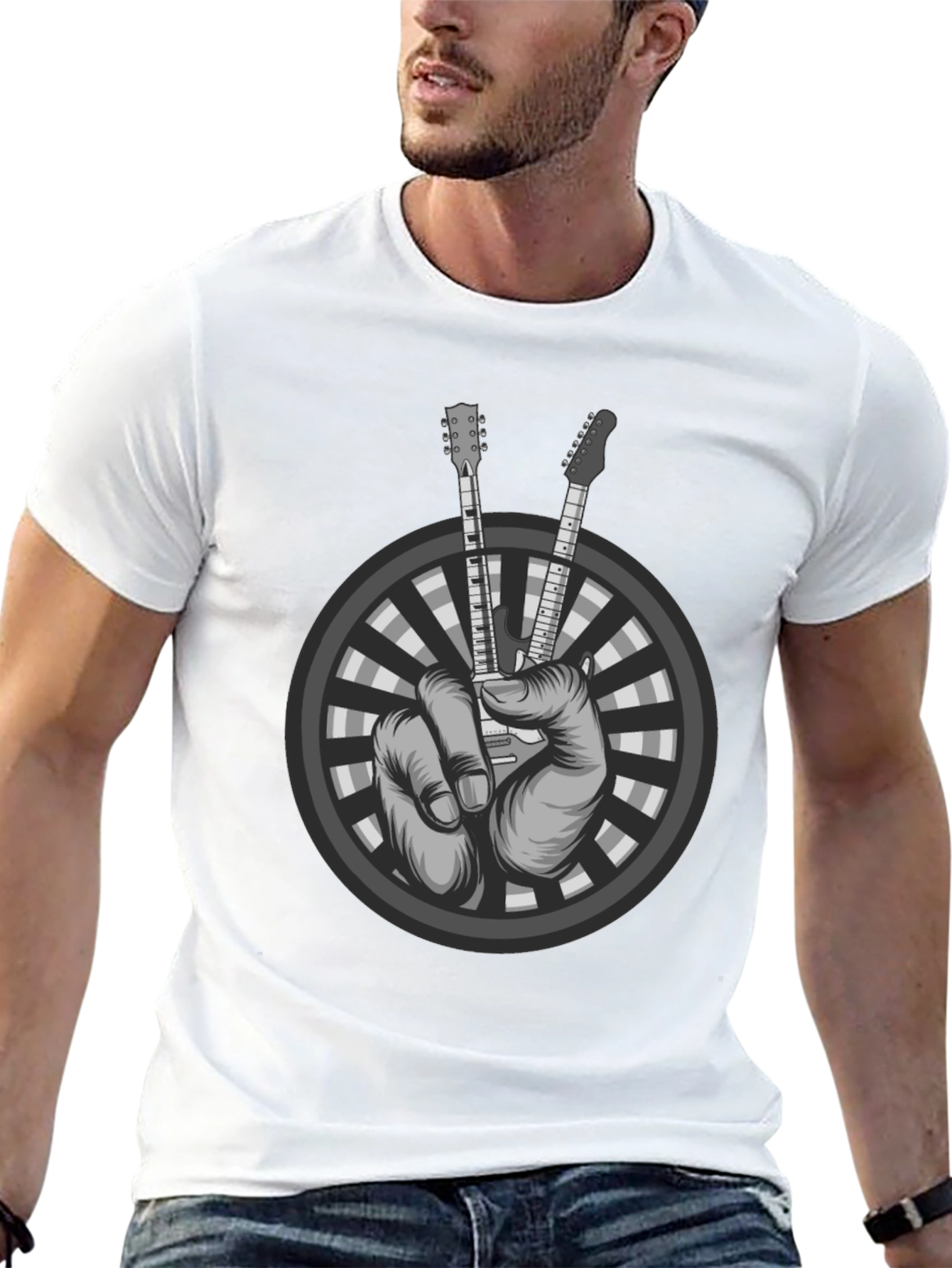 Rock On Guitar Hand Gesture T-Shirt