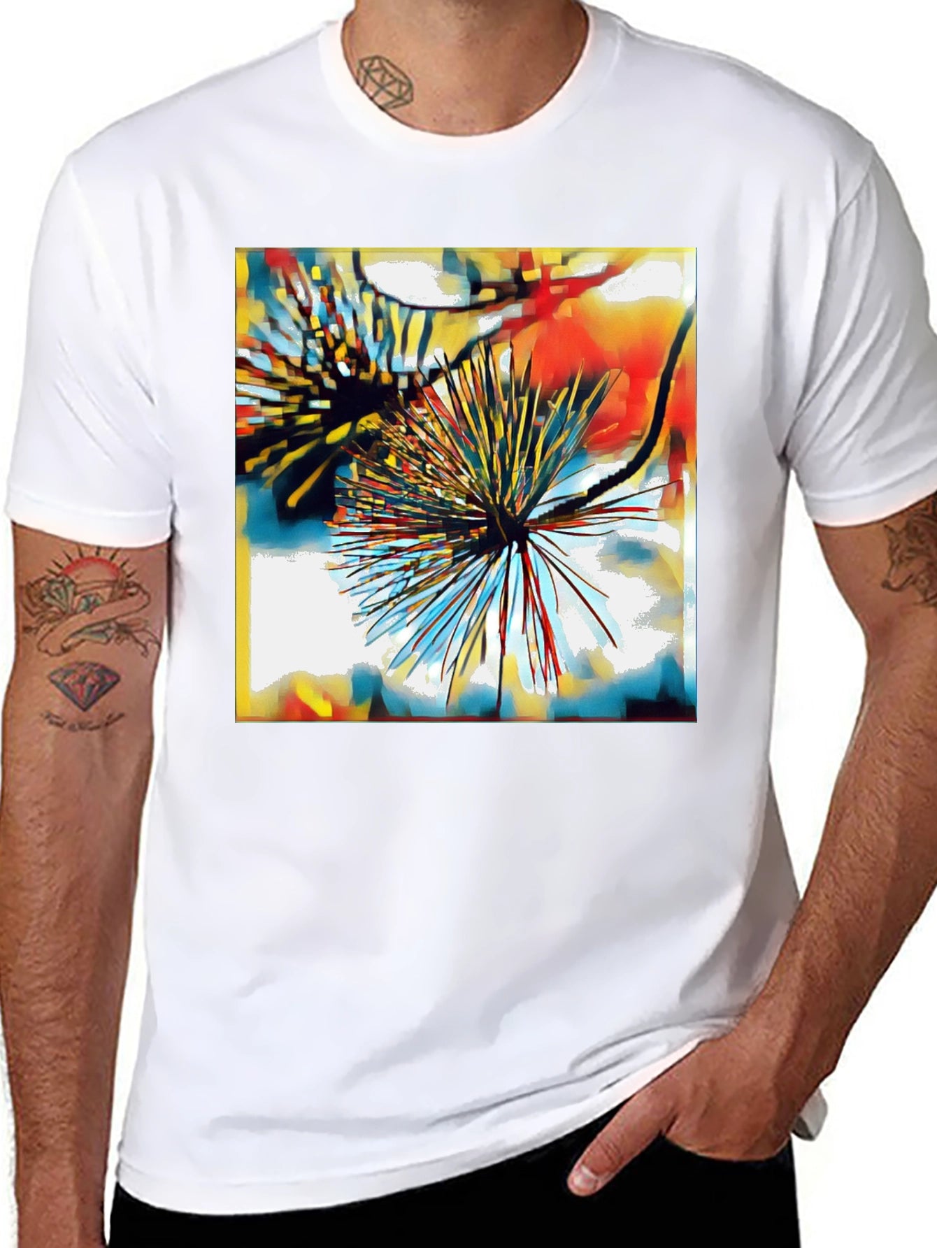 Abstract Burst Graphic Tee - Modern Art T-Shirt