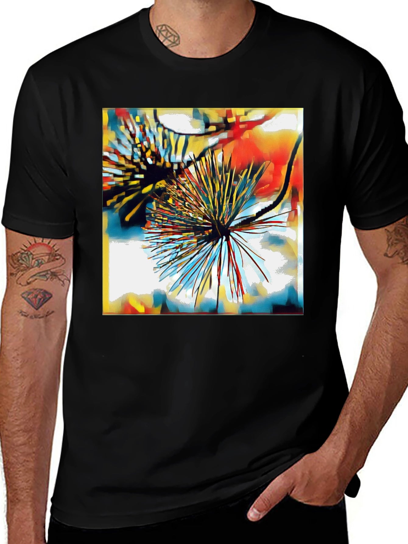 Abstract Burst Graphic Tee - Modern Art T-Shirt
