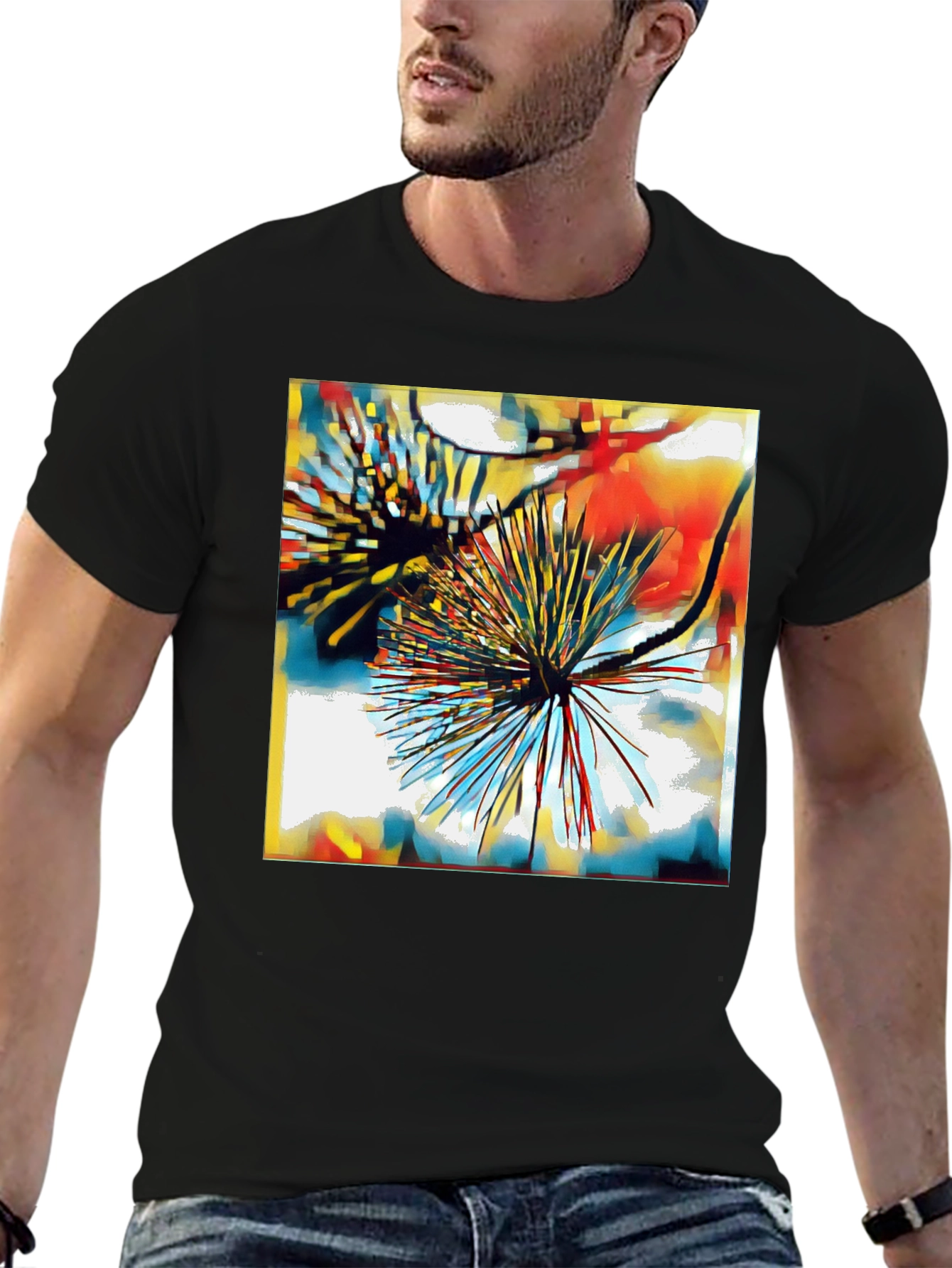 Abstract Burst Graphic Tee - Modern Art T-Shirt