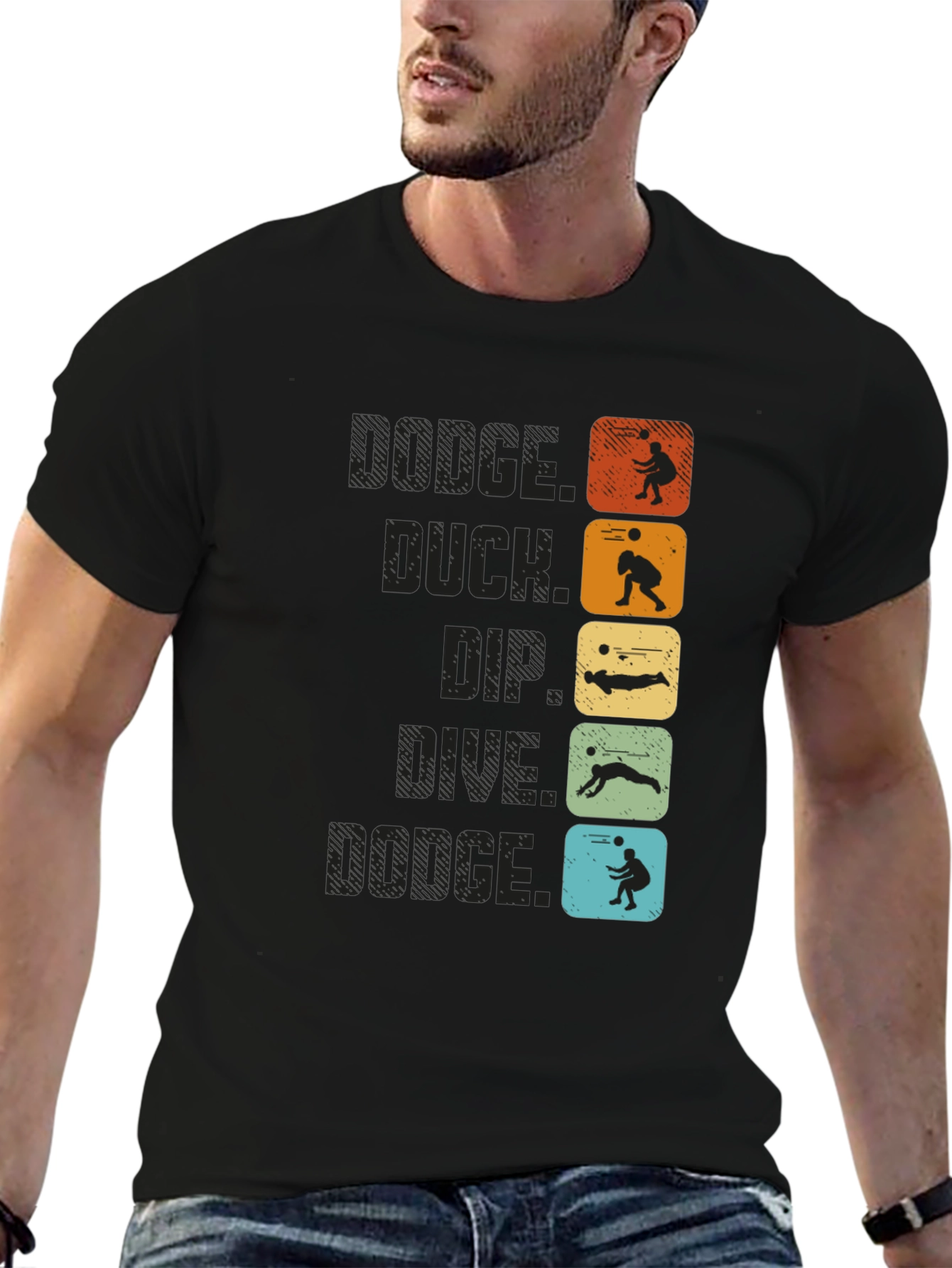 Dodgeball T-Shirt - Dodge Duck Dip Dive and Dodge