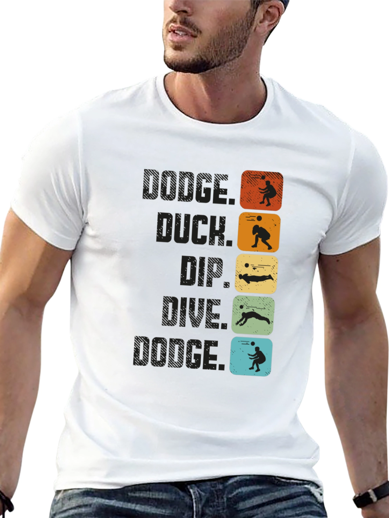 Dodgeball T-Shirt - Dodge Duck Dip Dive and Dodge