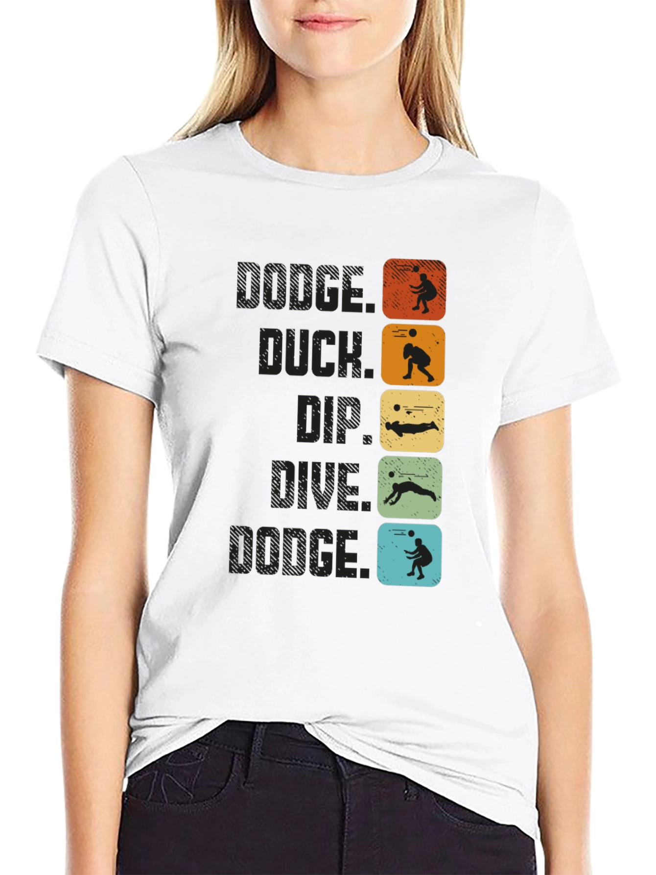 Dodgeball T-Shirt - Dodge Duck Dip Dive and Dodge