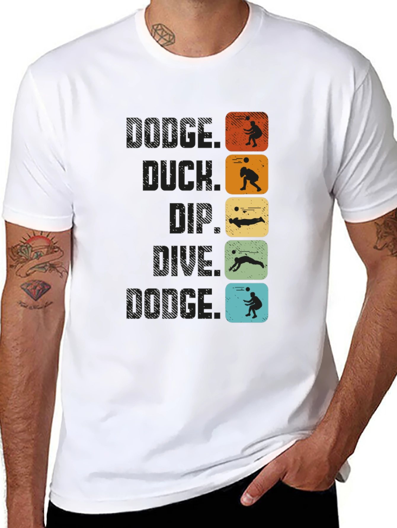 Dodgeball T-Shirt - Dodge Duck Dip Dive and Dodge