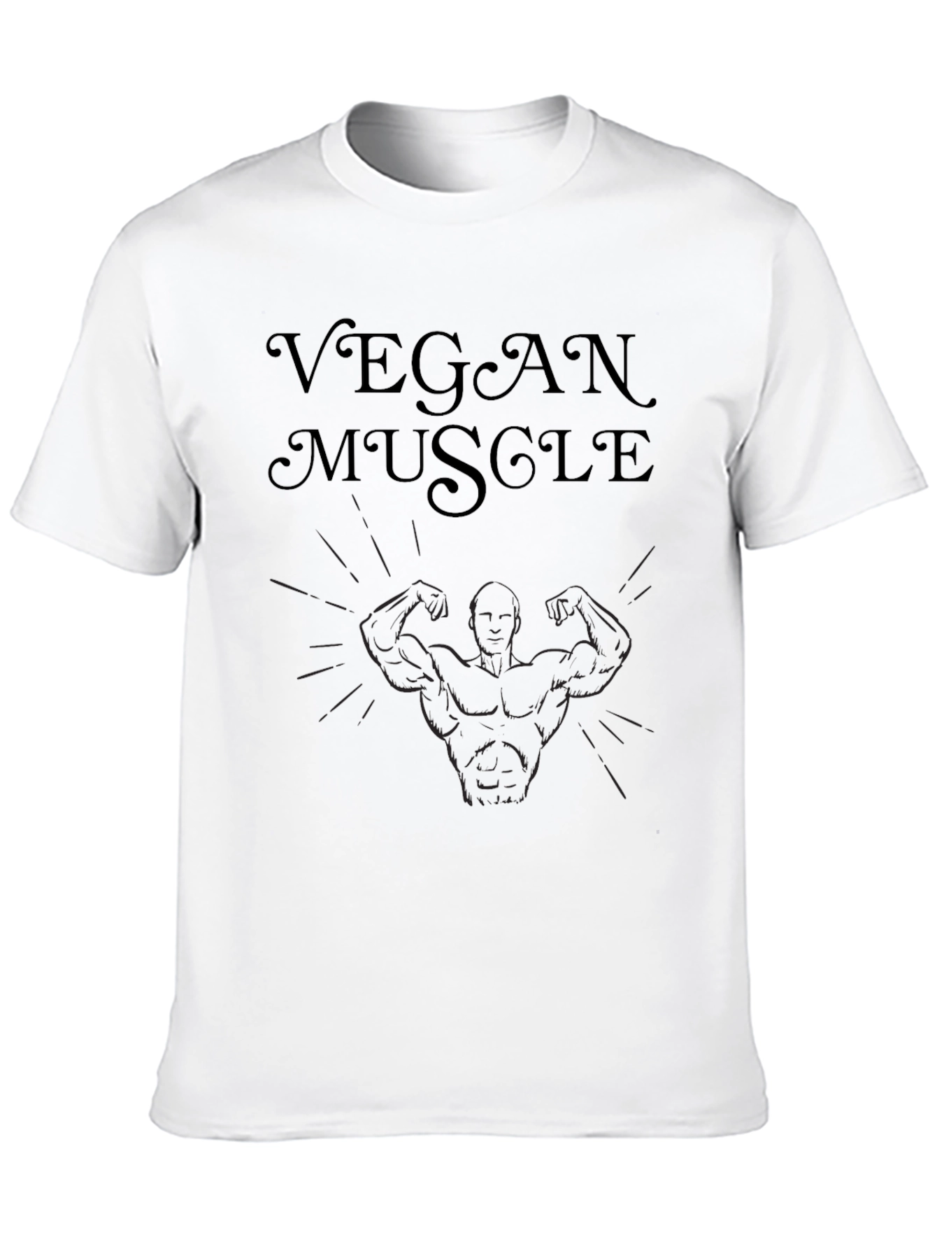Vegan Muscle Tee - Black Graphic T-Shirt