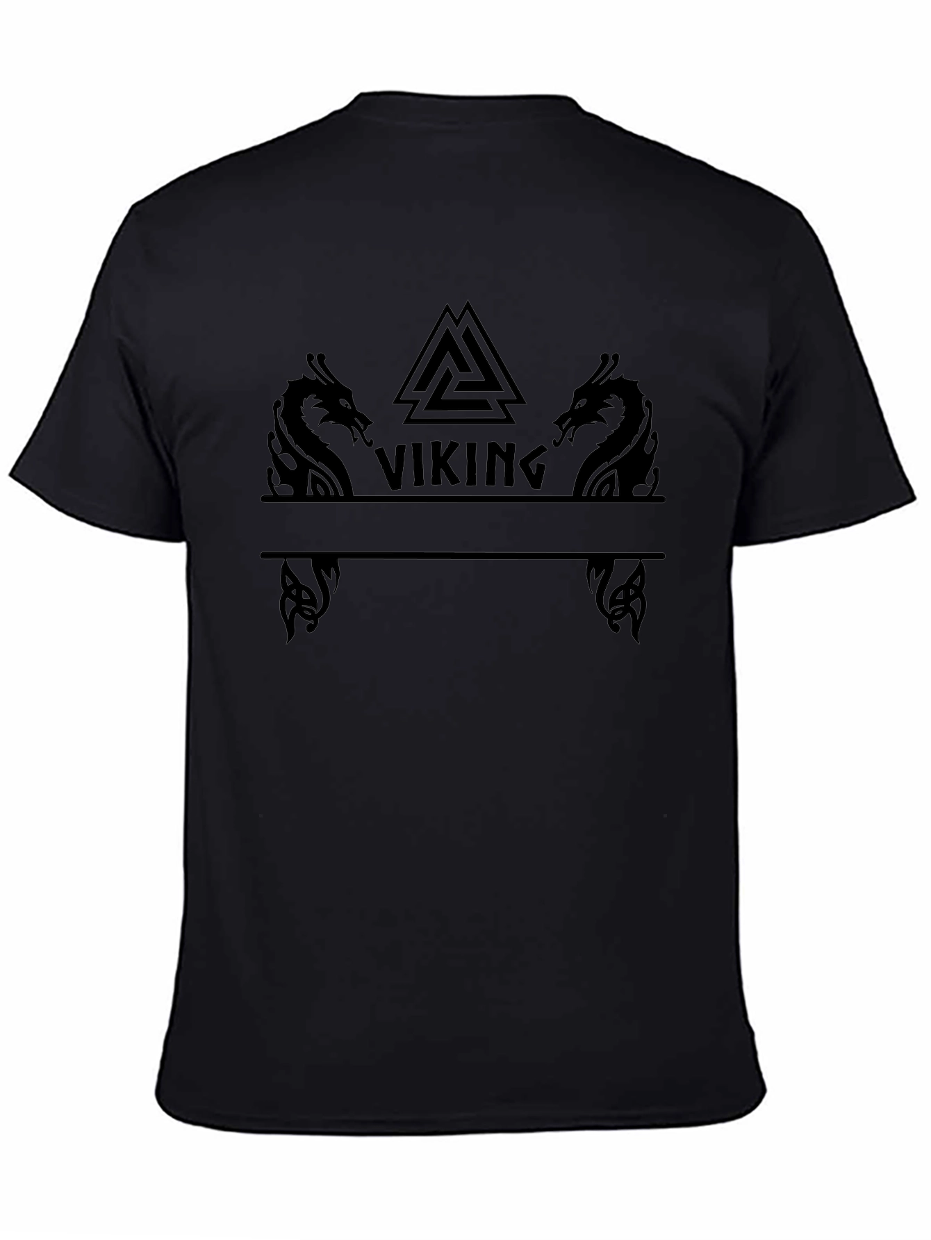 Viking Graphic Tee - Dragon & Symbol Design