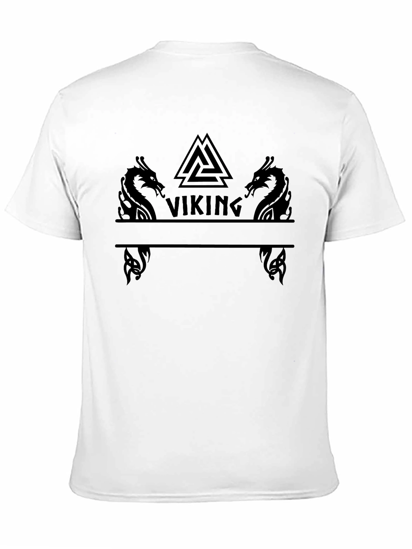 Viking Graphic Tee - Dragon & Symbol Design