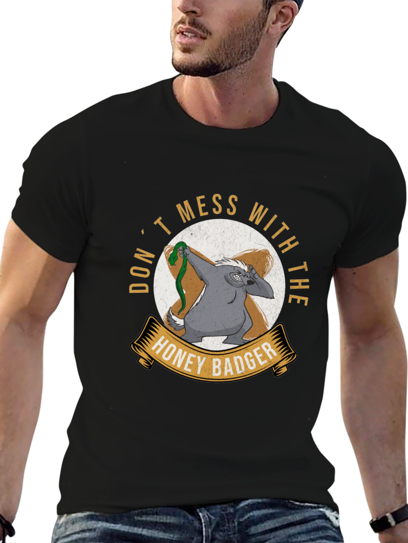 Dont Mess With The Honey Badger Black T-Shirt
