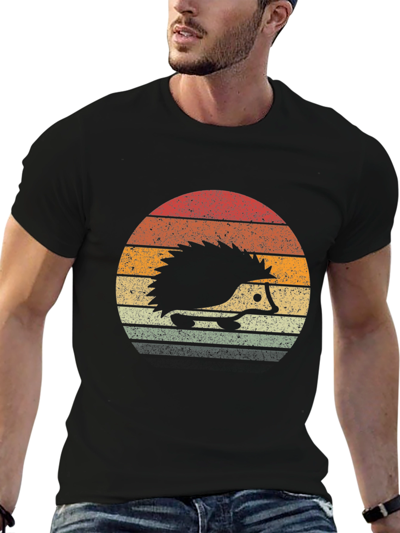 Retro Hedgehog Graphic T-Shirt - Soft Cotton Blend
