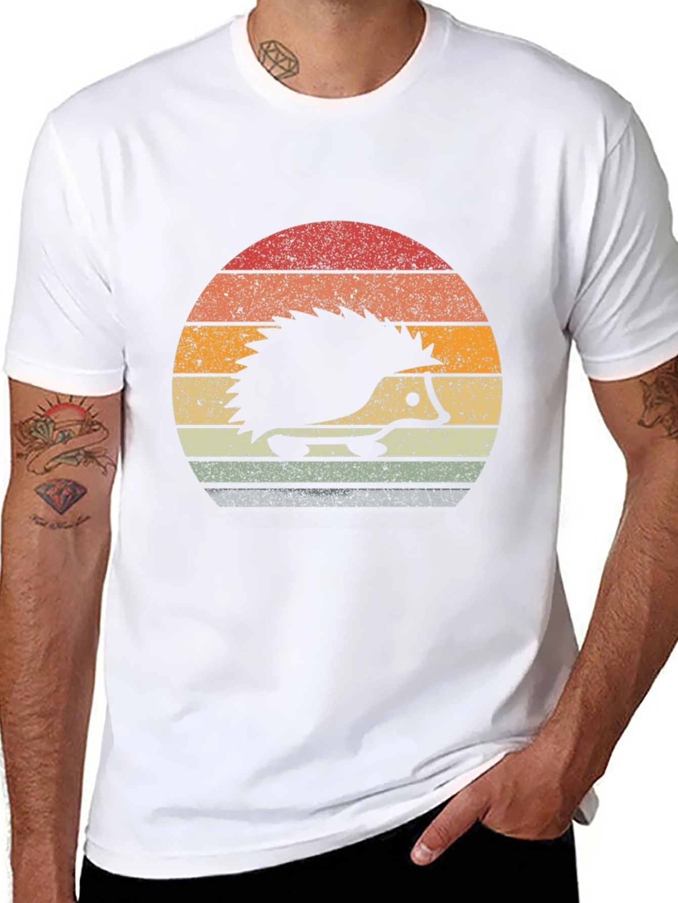 Retro Hedgehog Graphic T-Shirt - Soft Cotton Blend